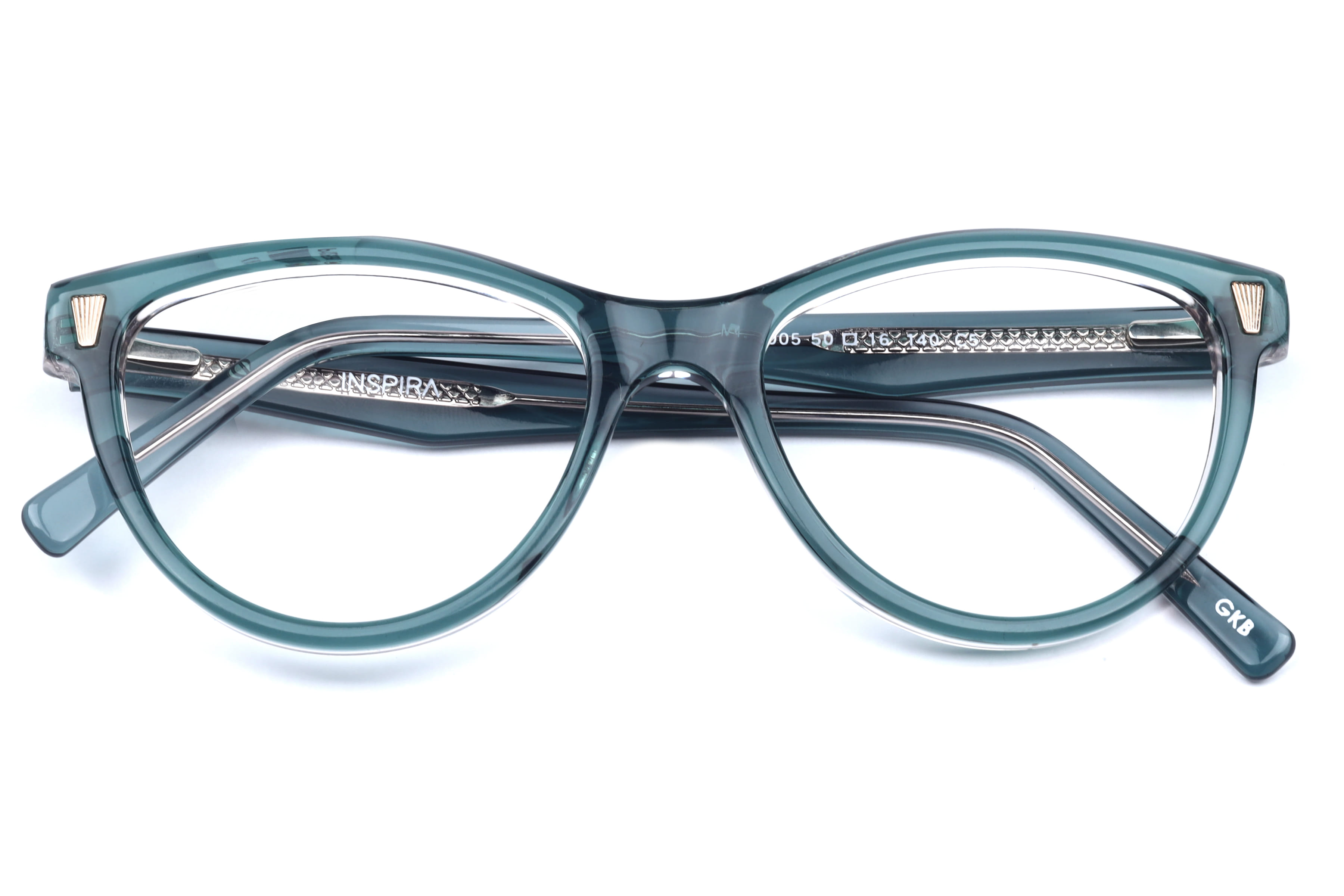 Inspira M.3005 Frame Transparent Green Female Full Shell Frame — Transparent Green frame — view 4