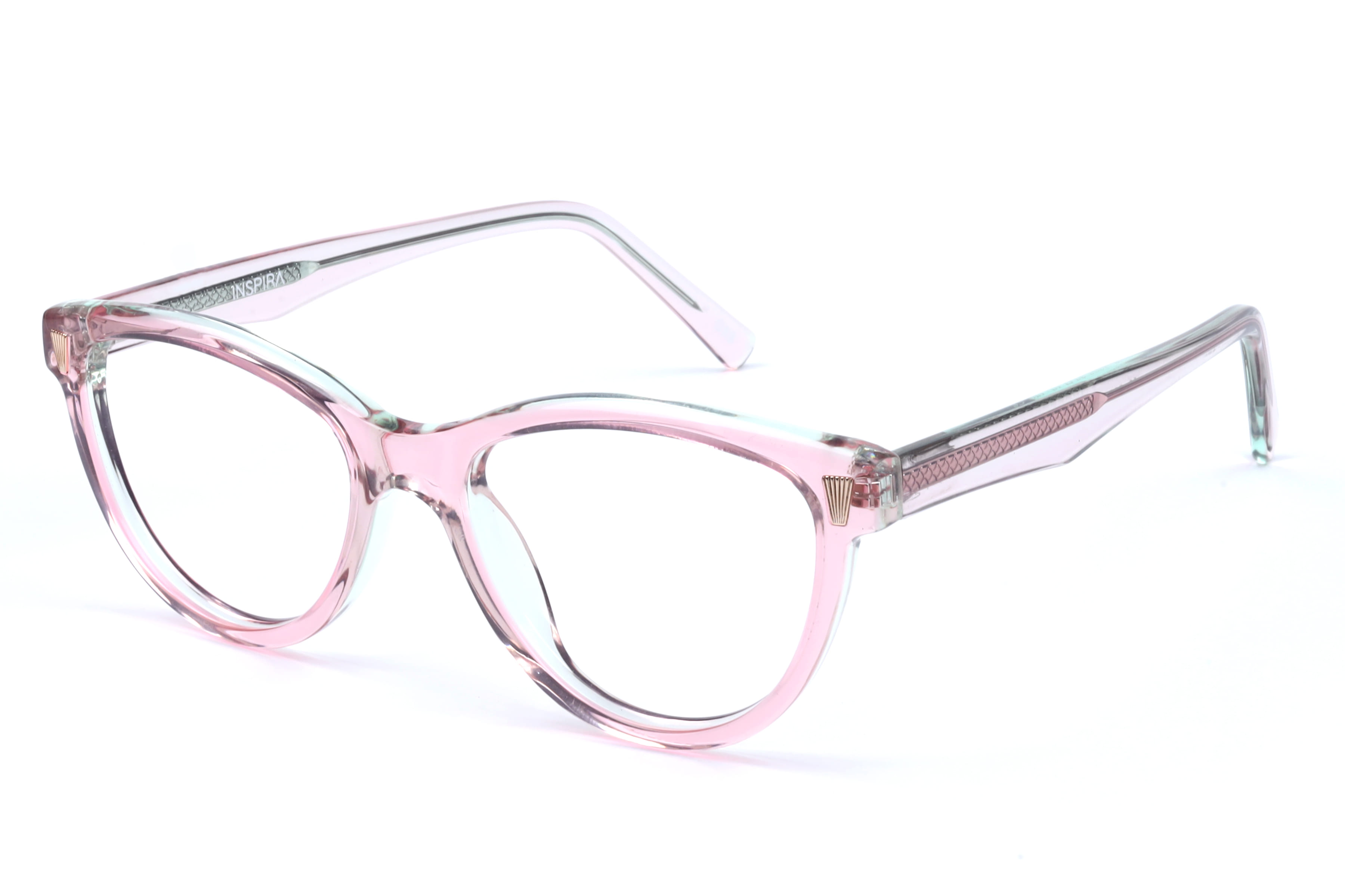 Inspira M.3005 Frame Transparent Pink Female Full Shell Frame — Transparent Pink frame — view 1