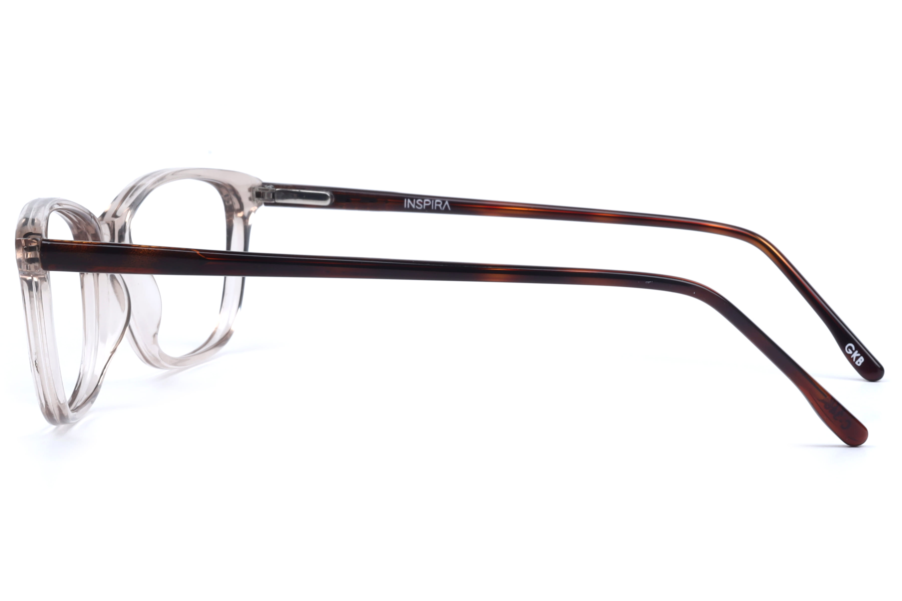Inspira T 912 Frame Transparent Brown Female Full Shell Frame — Transparent Brown frame — view 3