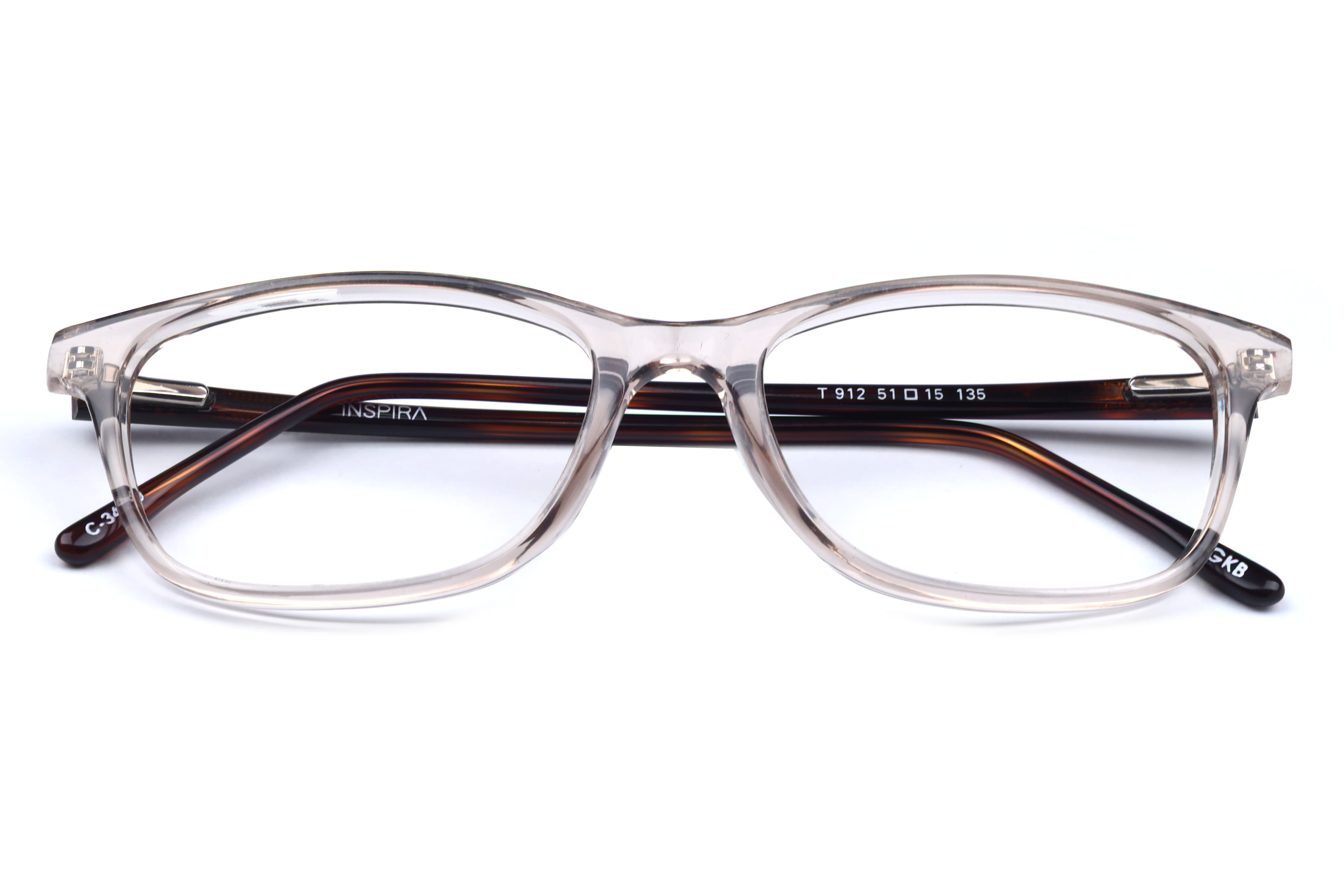 Inspira T 912 Frame Transparent Brown Female Full Shell Frame — Transparent Brown frame — view 4