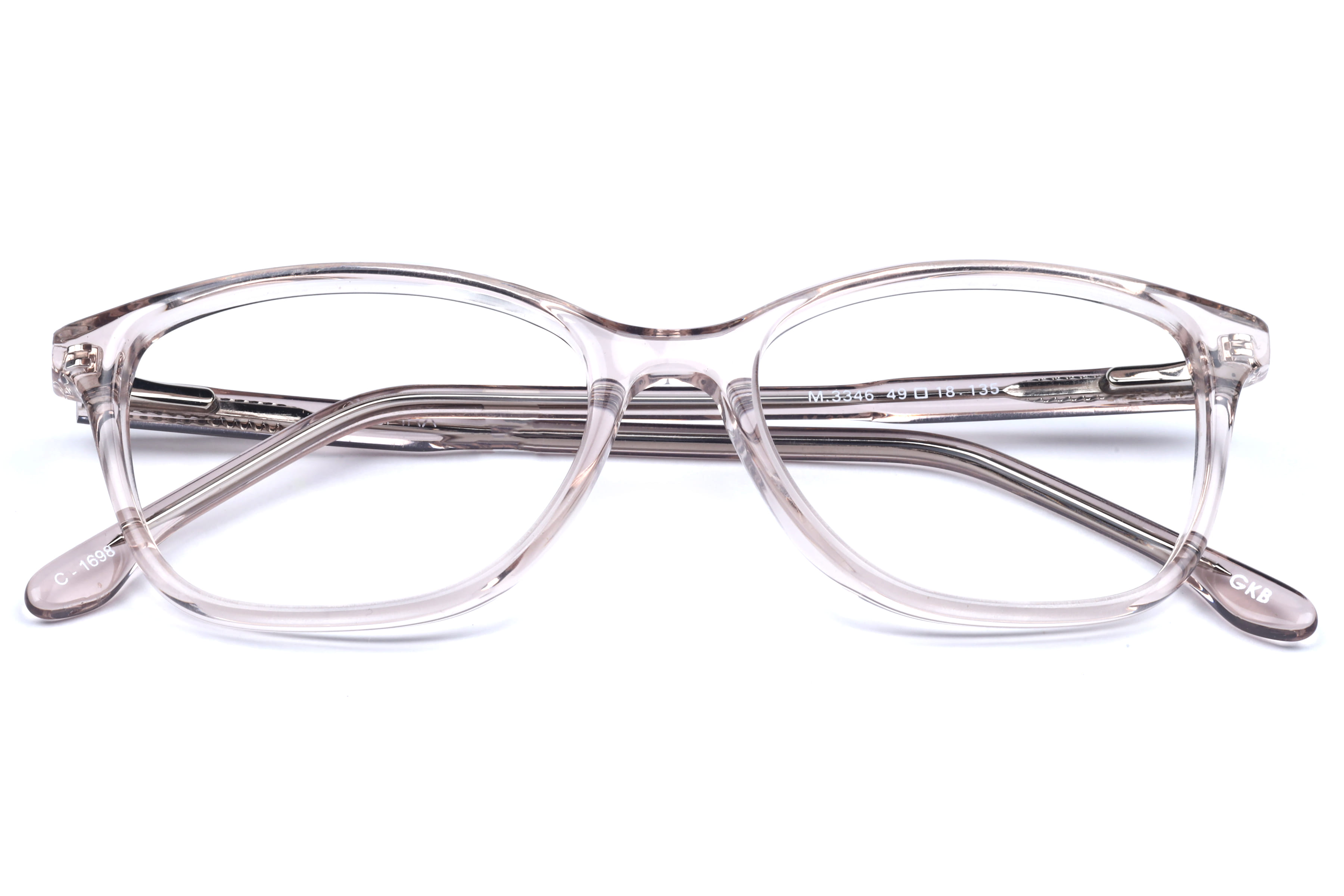 Inspira M.3346 Frame Transparent Brown Female Full Shell Frame — Transparent Brown frame — view 3