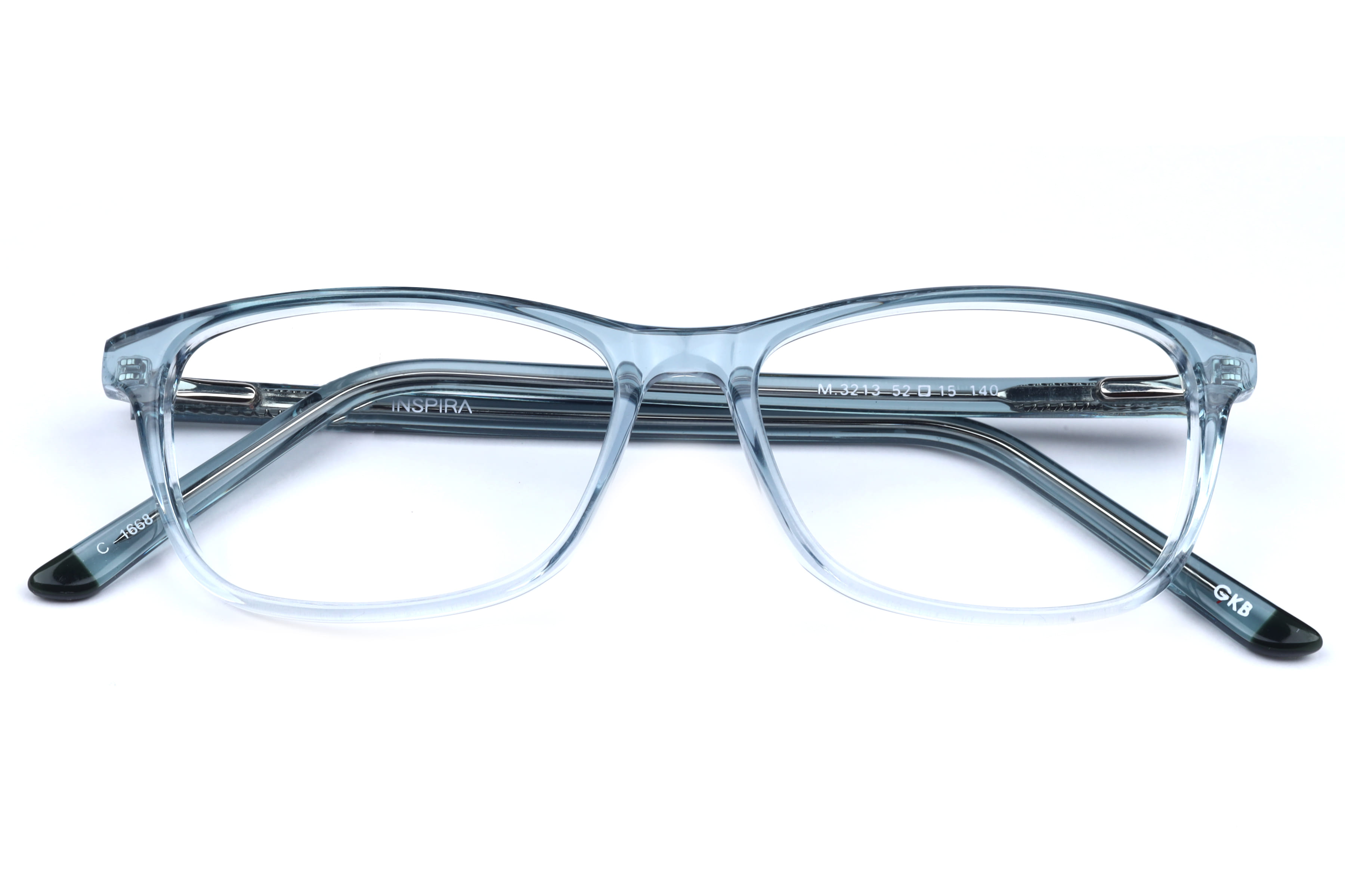 Inspira M-3213 Frame Transparent Blue Female Full Shell Frame — Transparent Blue frame — view 3