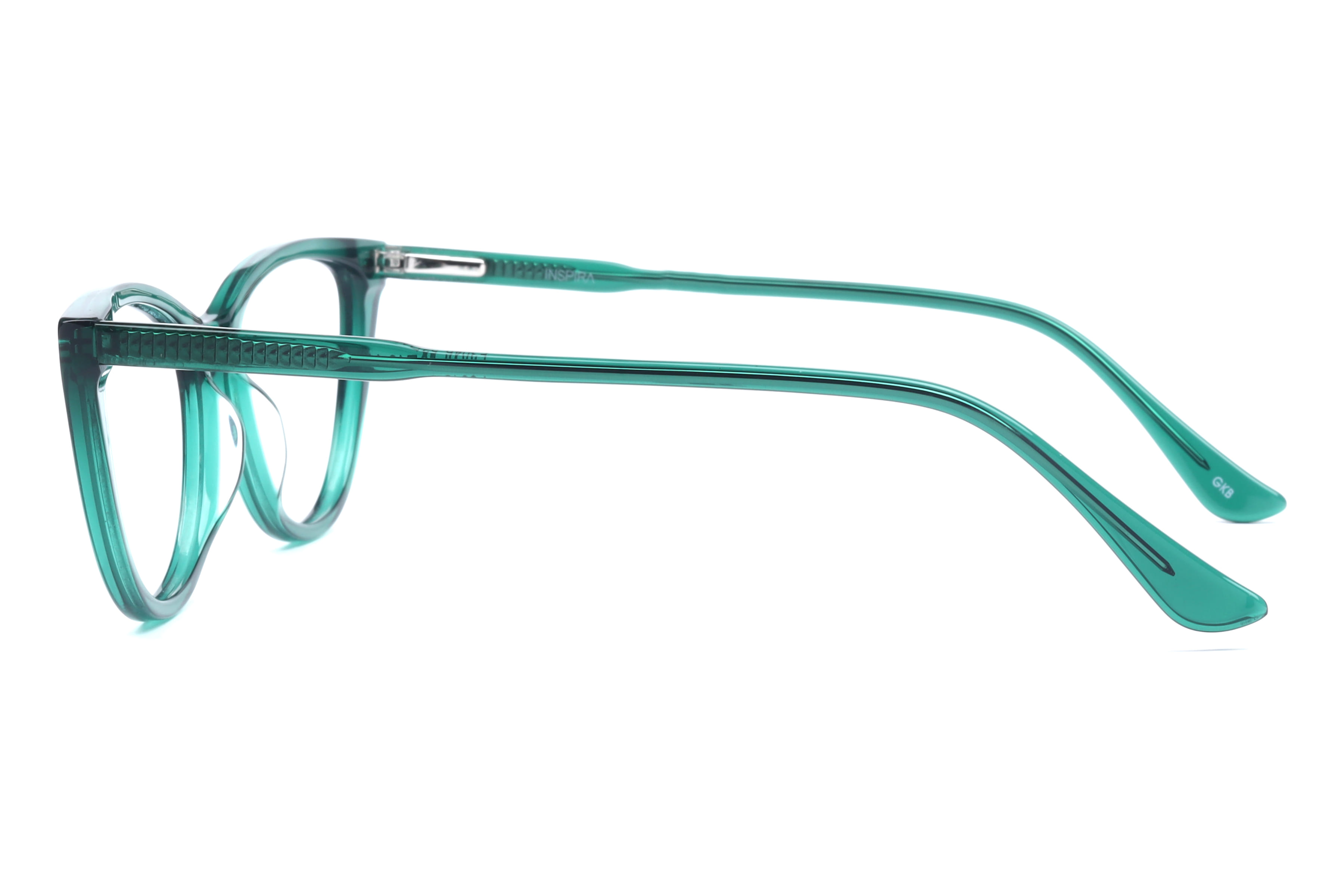 Inspira F3046 Frame Transparent Green Female Full Shell Frame — Transparent Green frame — view 3