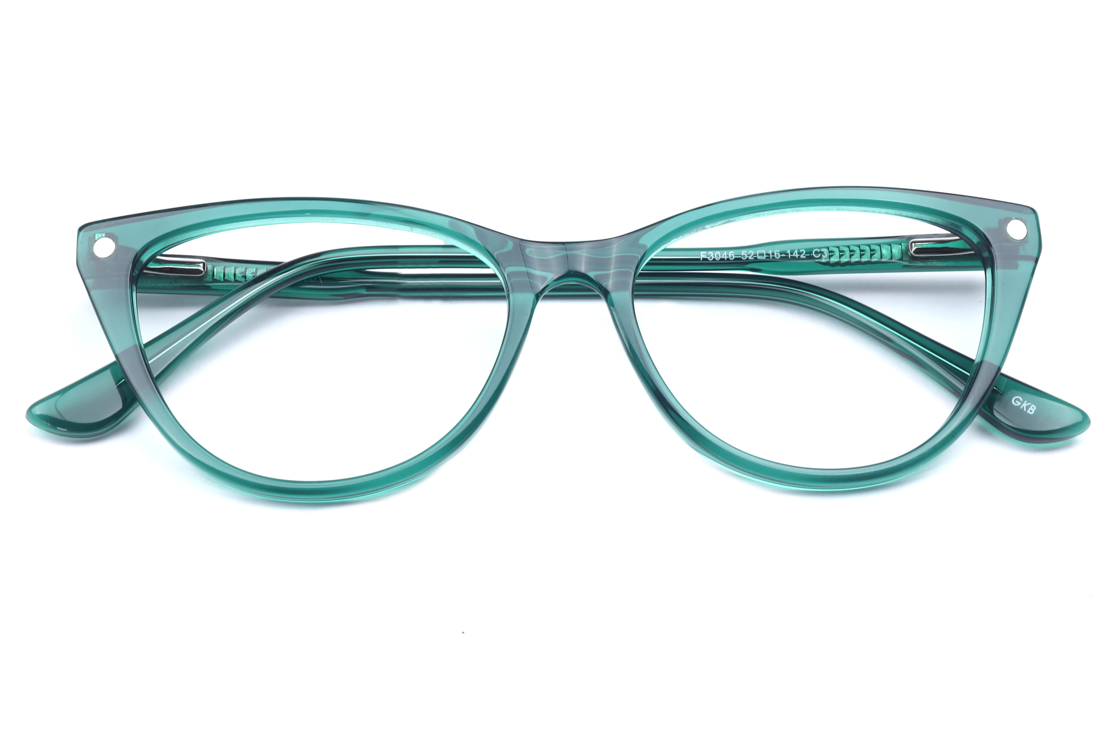 Inspira F3046 Frame Transparent Green Female Full Shell Frame — Transparent Green frame — view 4