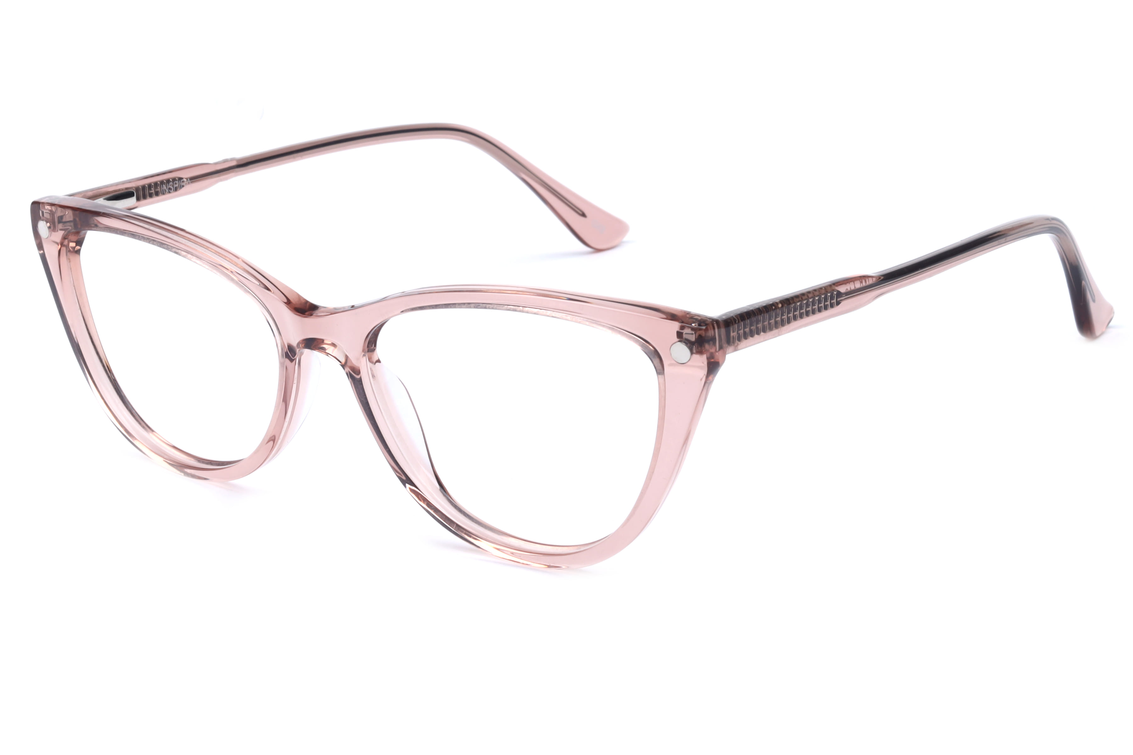 Inspira F3046 Frame Transparent Pink Female Full Shell Frame — Transparent Pink frame — view 1