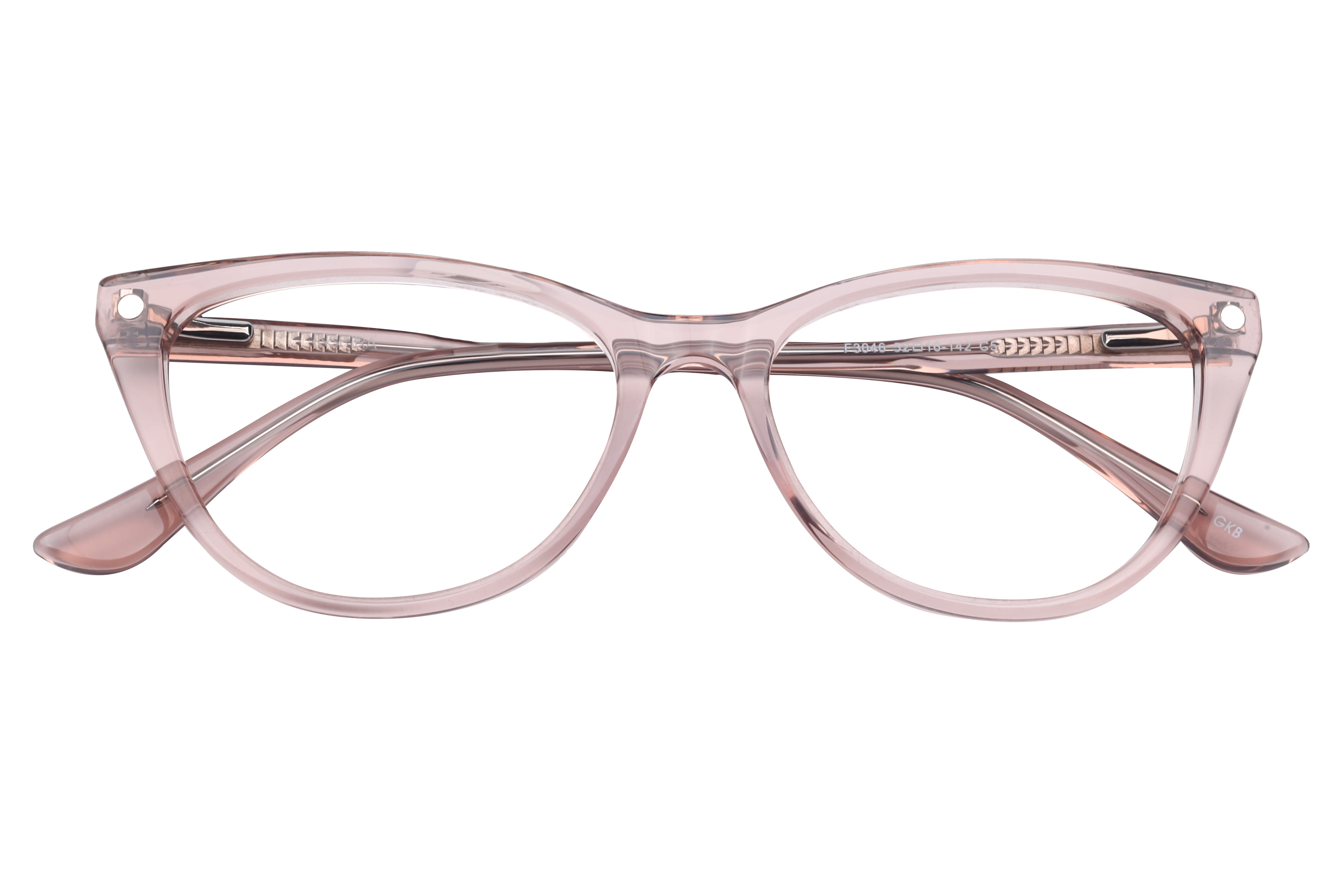Inspira F3046 Frame Transparent Pink Female Full Shell Frame — Transparent Pink frame — view 4