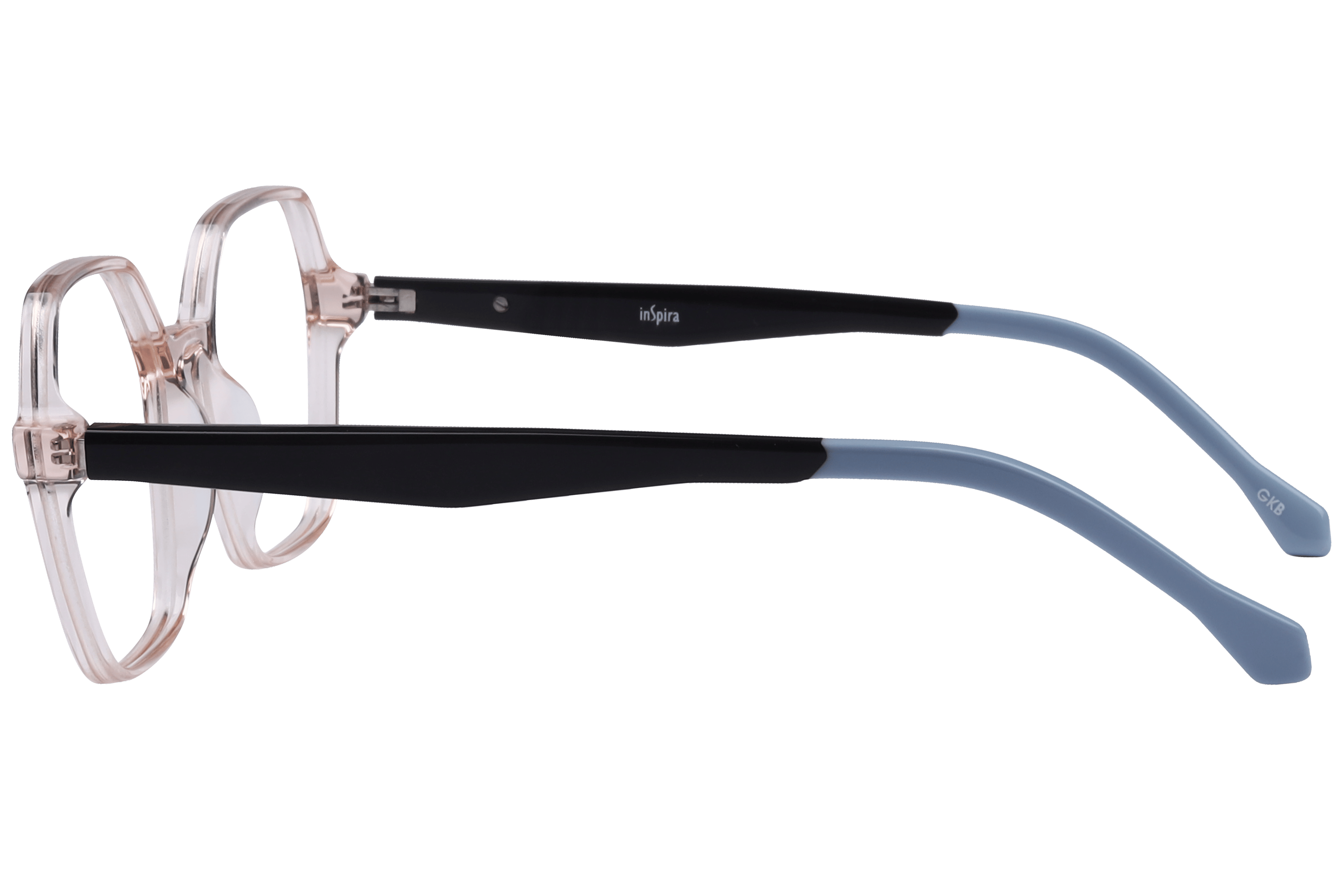 Inspira VA5523 Frame Transparent Pink Female Full Shell Frame — Transparent Pink frame — view 3