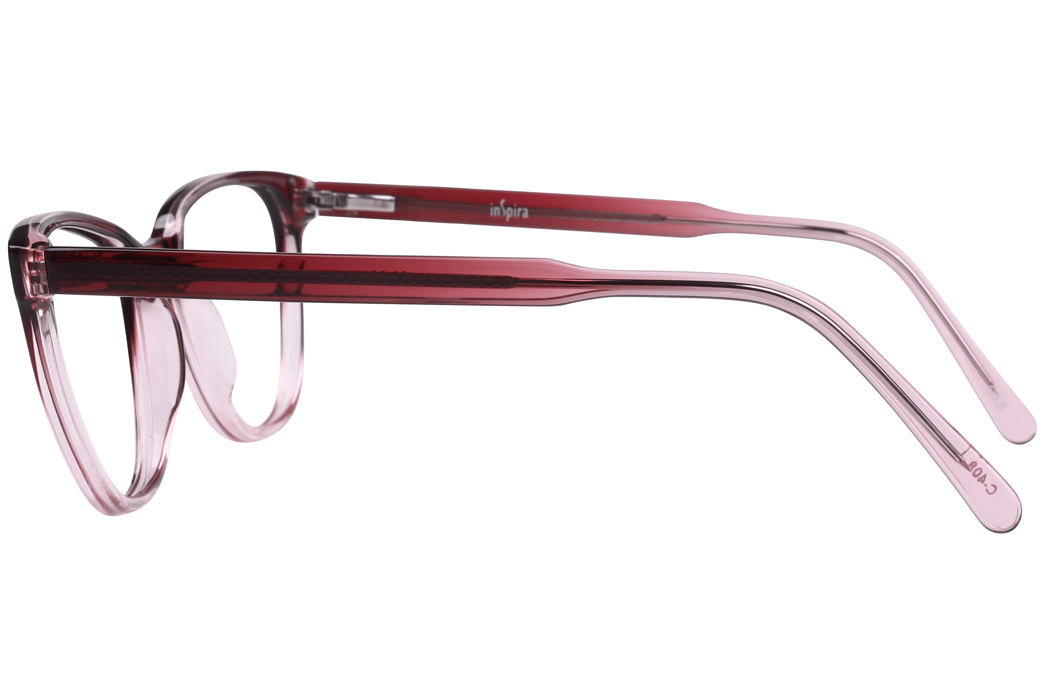 Inspira M.8063 Frame Transparent Pink Female Full Shell Frame — view 3