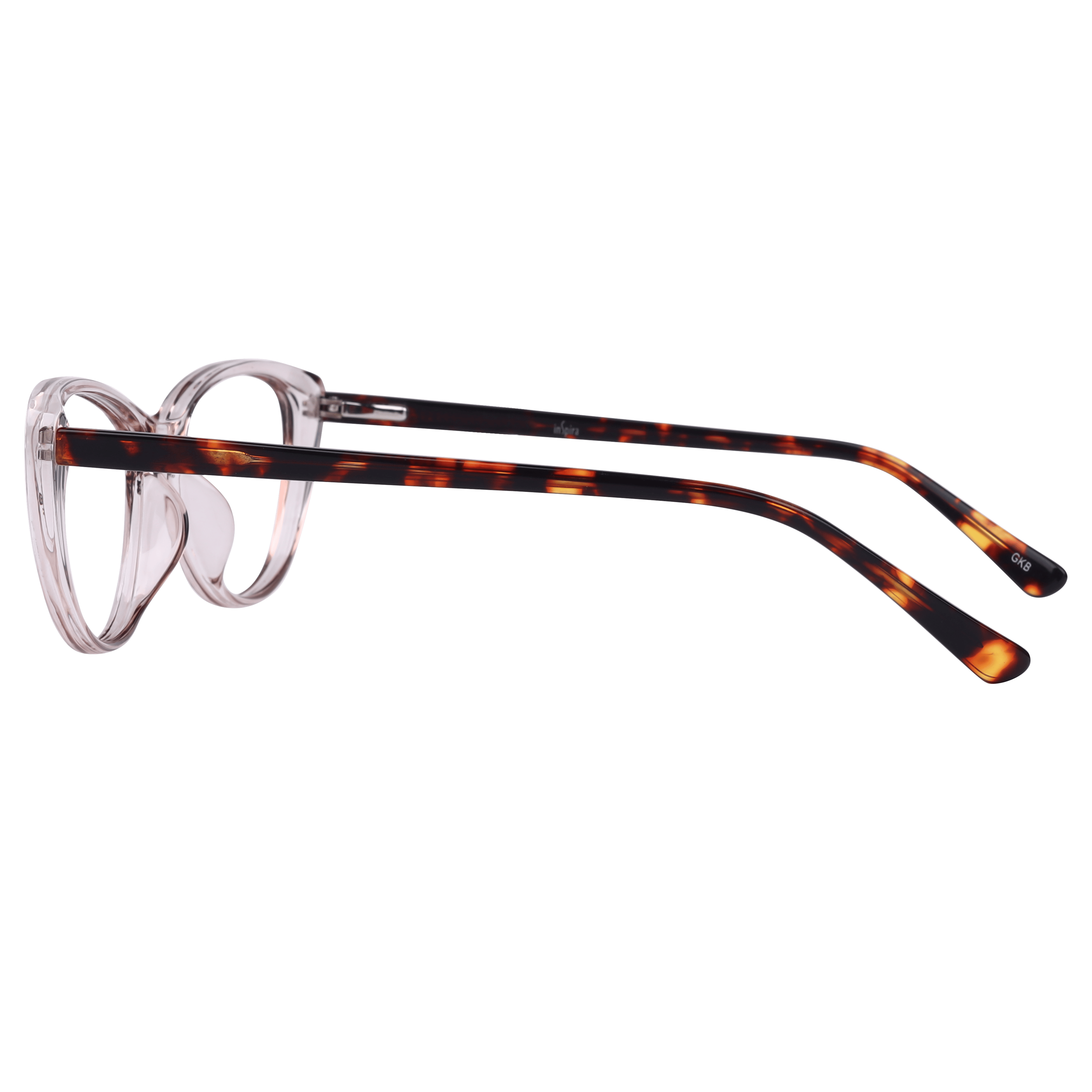 Inspira 8337 Frame Transparent Brown Female Full Shell Frame — Transparent Brown frame — view 3