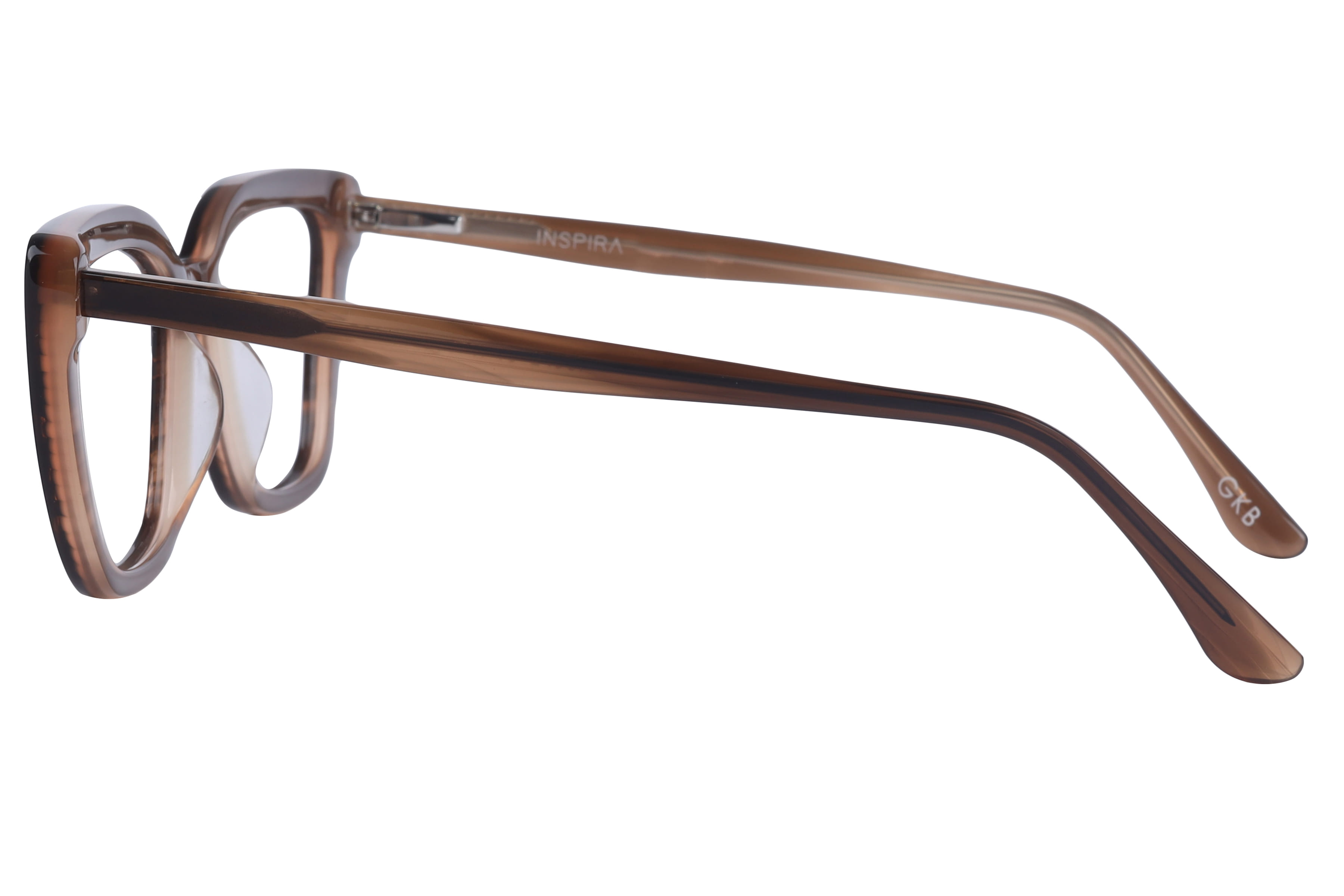 Inspira 13072 M-137 Frame Brown Female Full Shell Frame — Brown frame — view 3