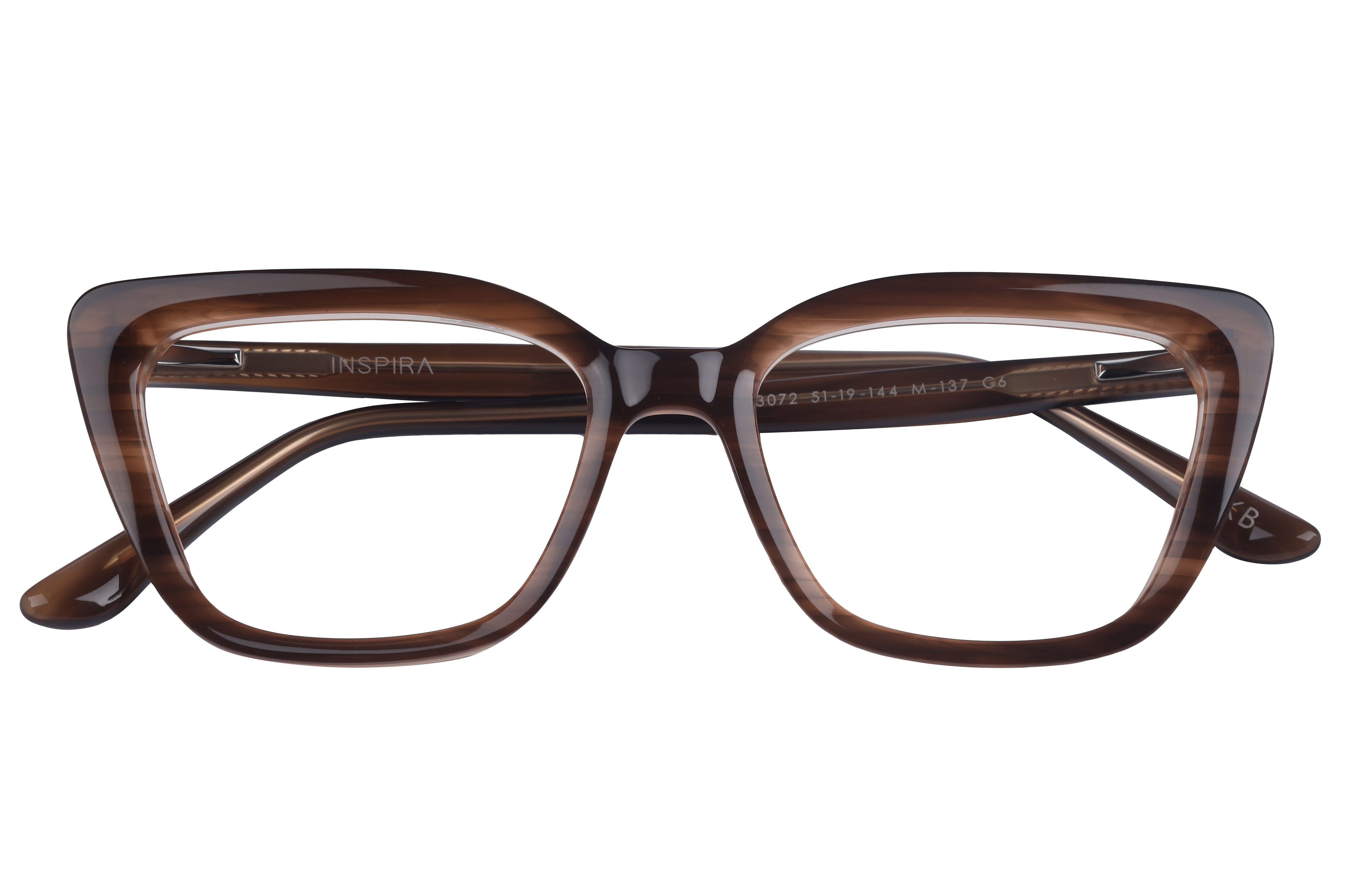Inspira 13072 M-137 Frame Brown Female Full Shell Frame — Brown frame — view 4