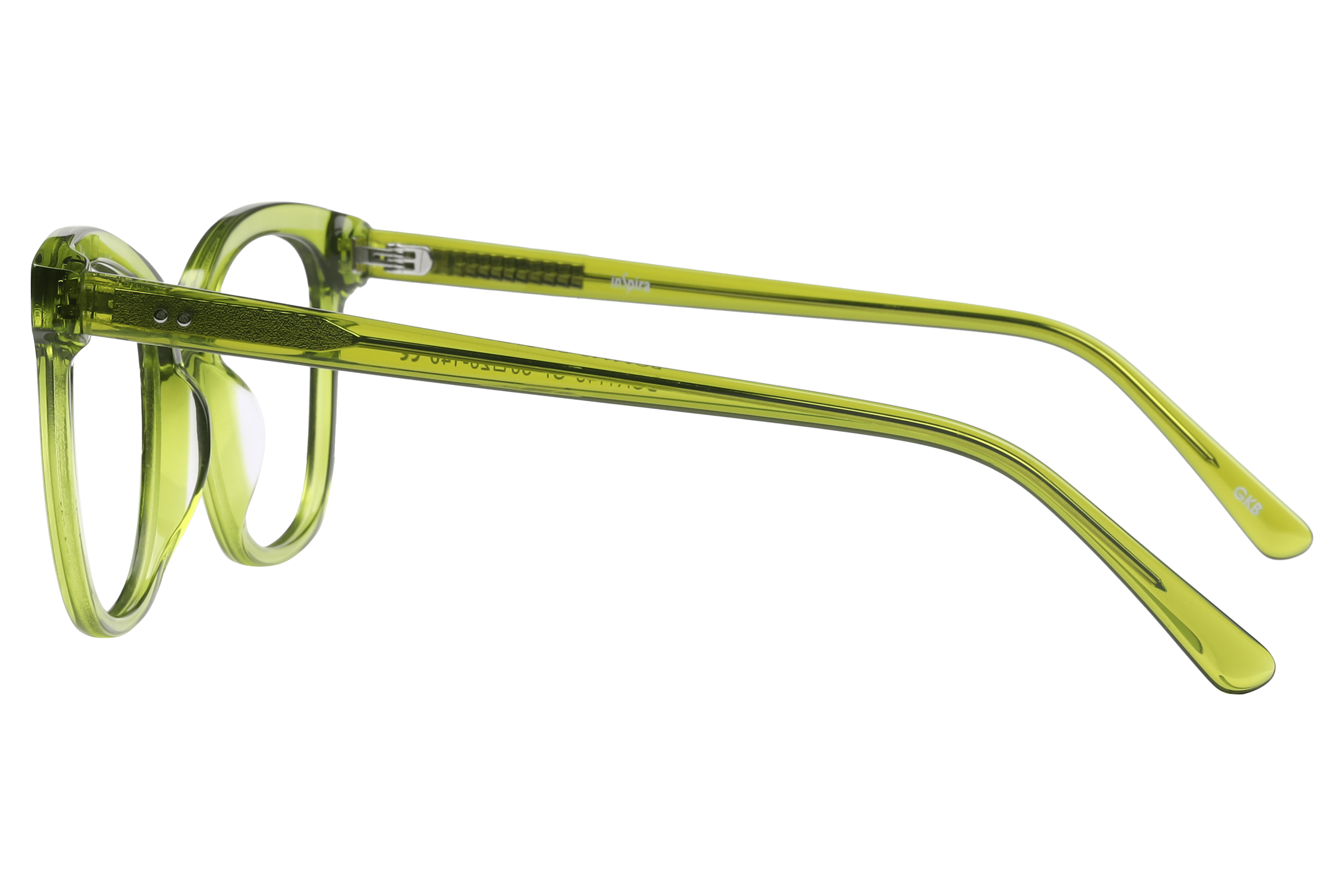 Inspira BOA1148 Frame Transparent Green Female Full Shell Frame — Transparent Green frame — view 3