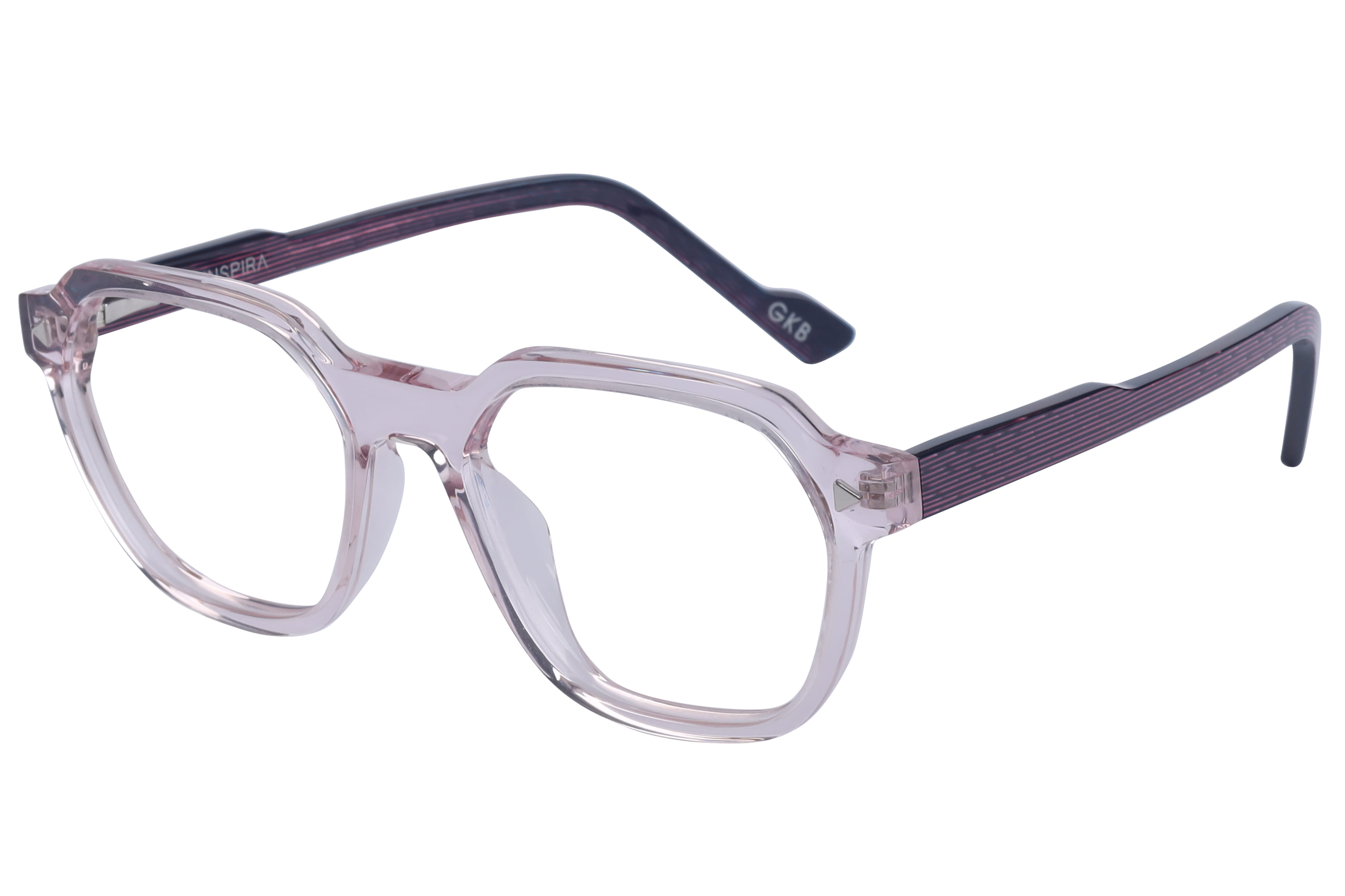Inspira 13116 N-133 Frame Transparent Pink Female Full Shell Frame — Transparent Pink frame — view 1