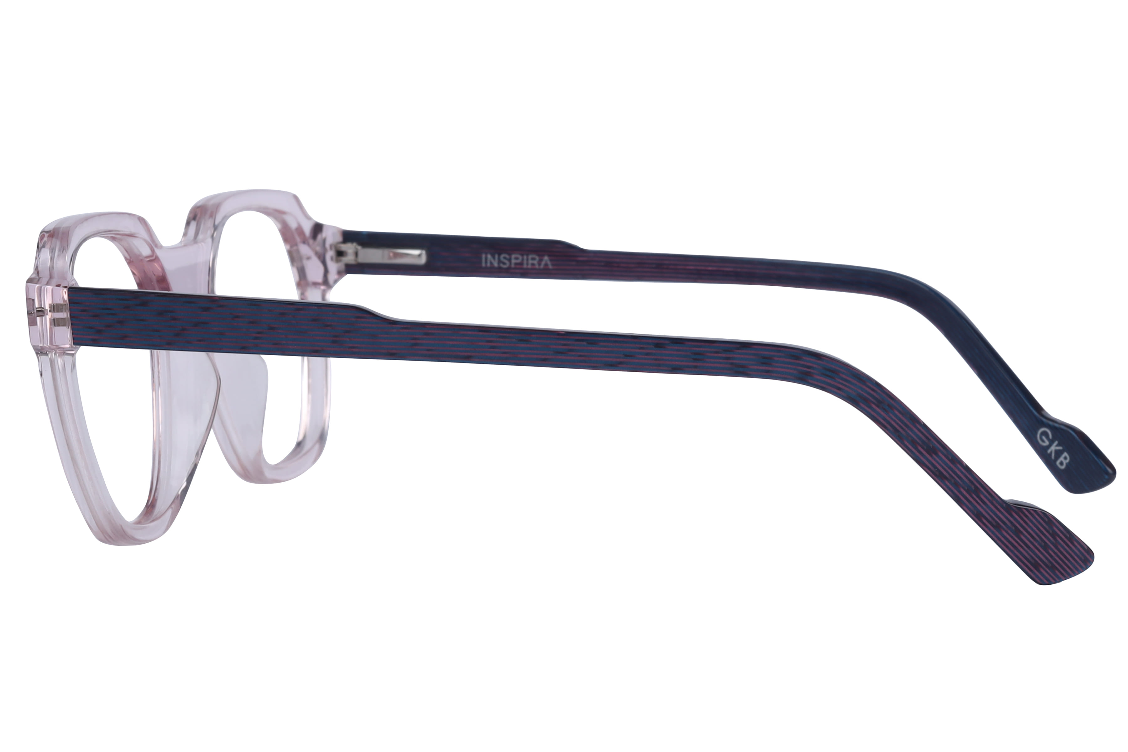 Inspira 13116 N-133 Frame Transparent Pink Female Full Shell Frame — Transparent Pink frame — view 3