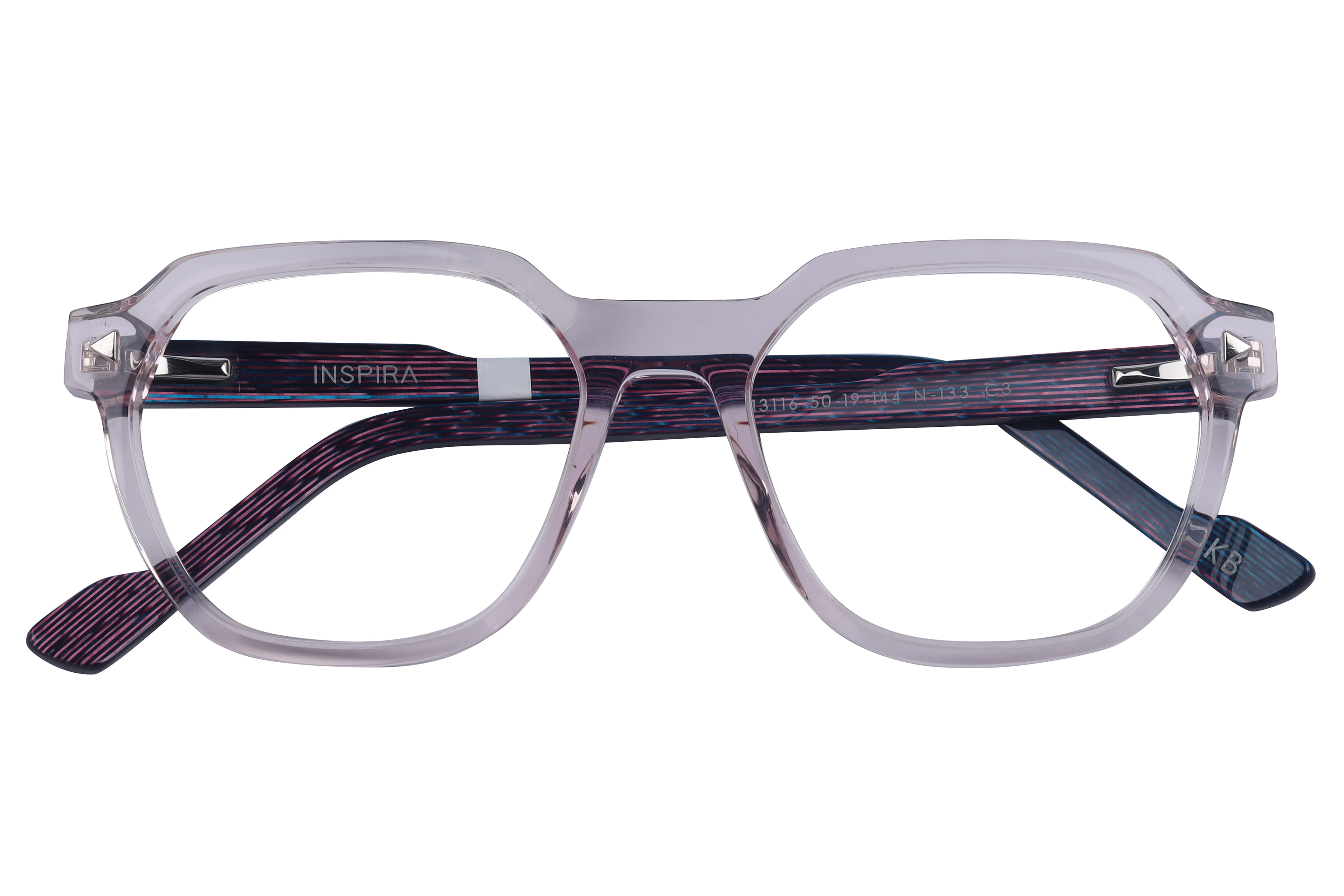 Inspira 13116 N-133 Frame Transparent Pink Female Full Shell Frame — Transparent Pink frame — view 4