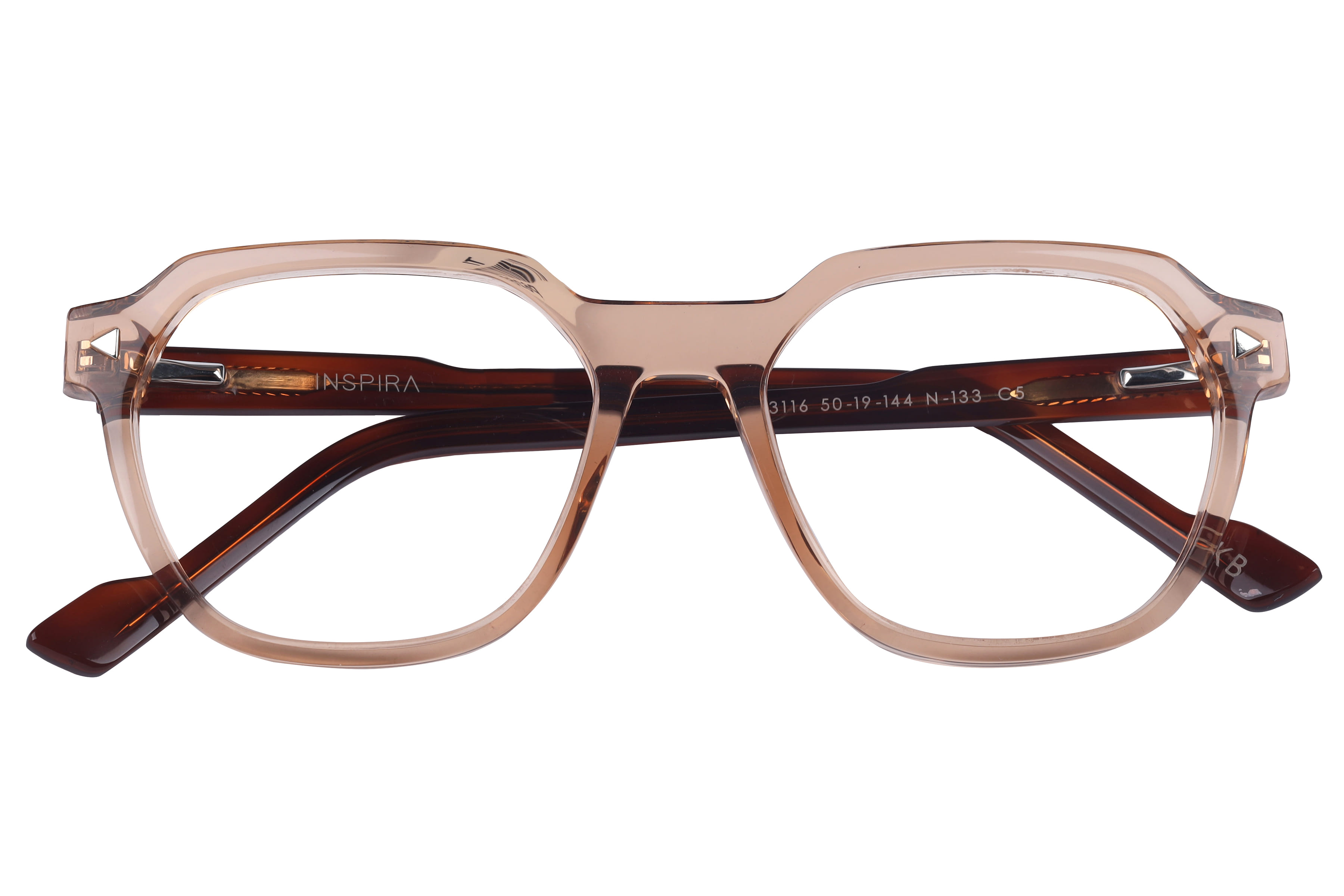 Inspira 13116 N-133 Frame Transparent Brown Female Full Shel Frame — Transparent Brown frame — view 4