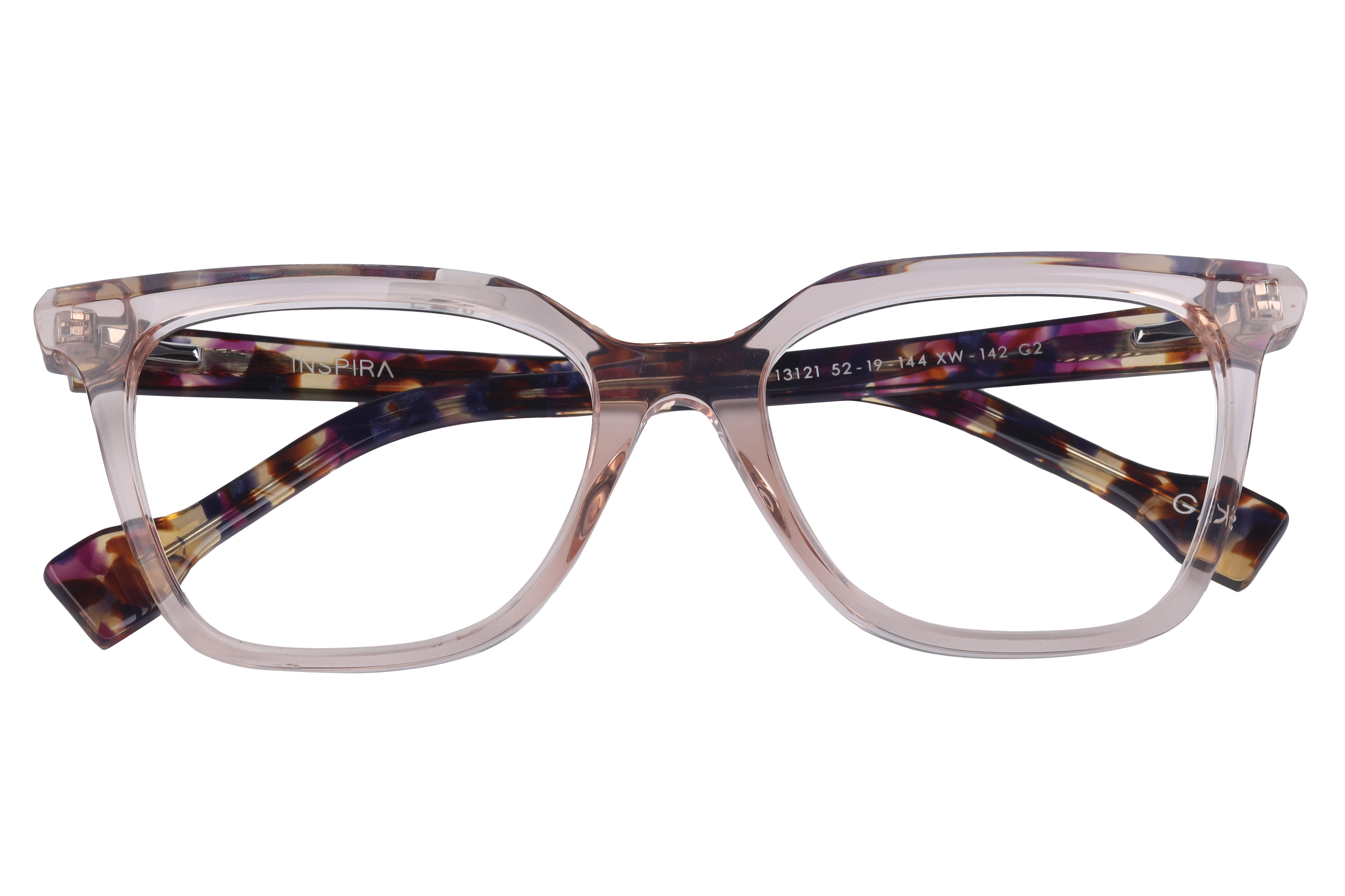 Inspira 13121 XW-142 Frame Transparent Brown Female Full She Frame — Transparent Brown frame — view 3