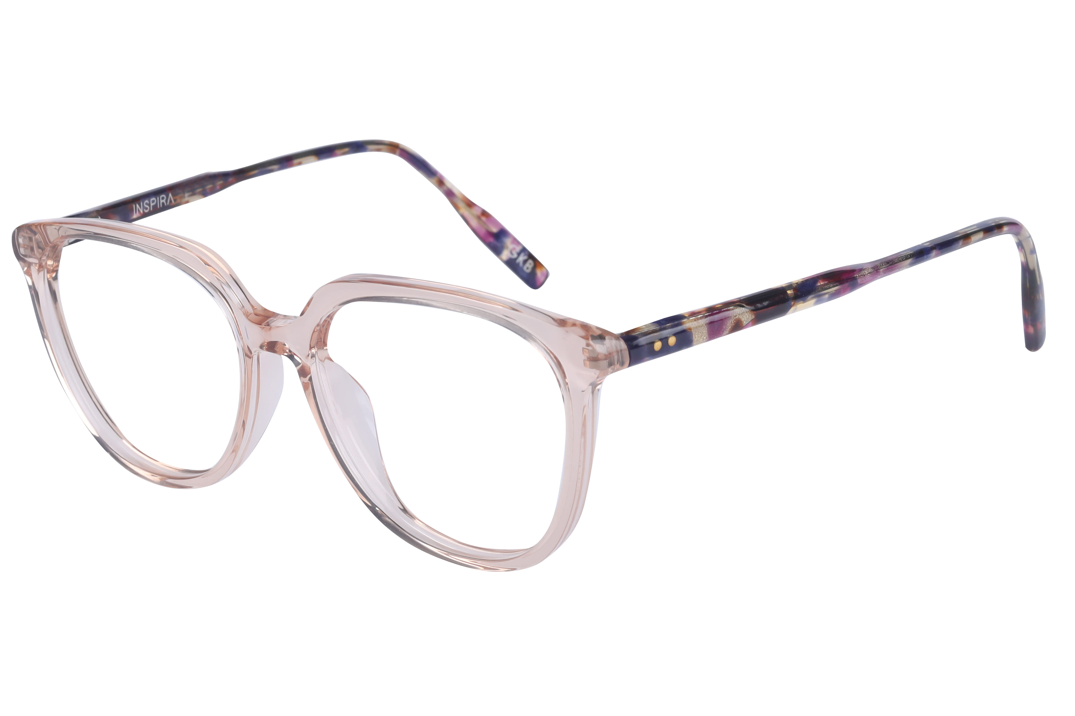 Inspira 13110 M-135 Frame Transparent Brown Female Full Shel Frame — Transparent Brown frame — view 1