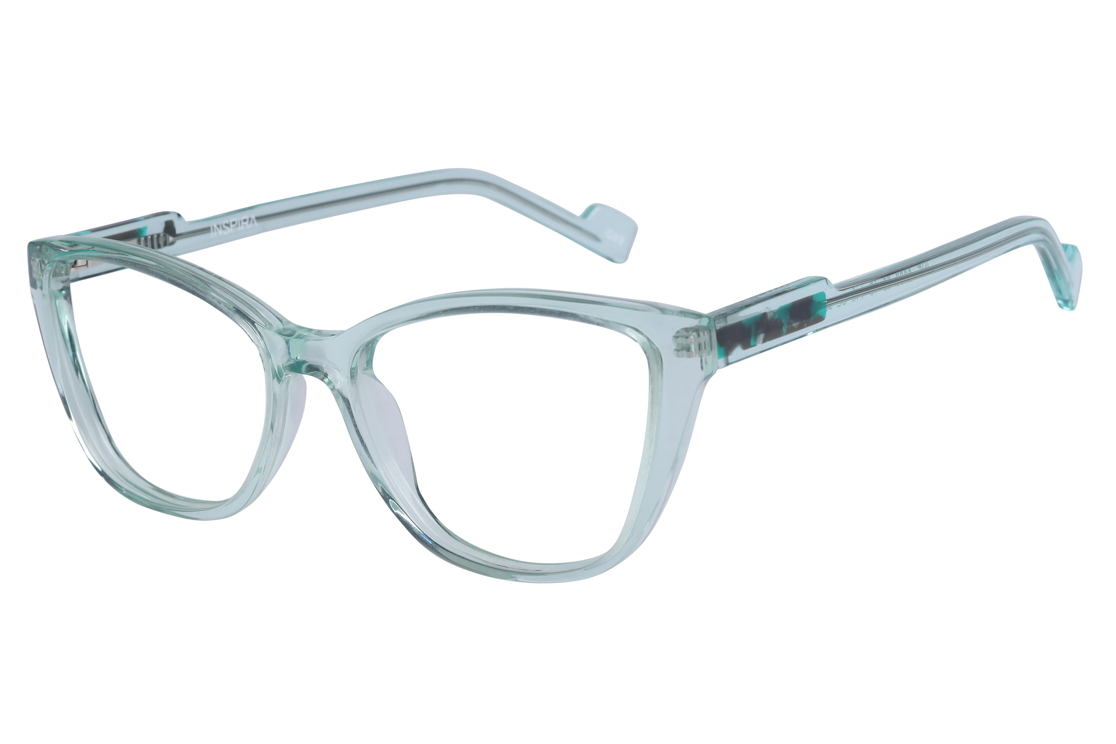 Inspira F2098 Frame Transparent Green Female Full Shell Frame — Transparent Green frame — view 1
