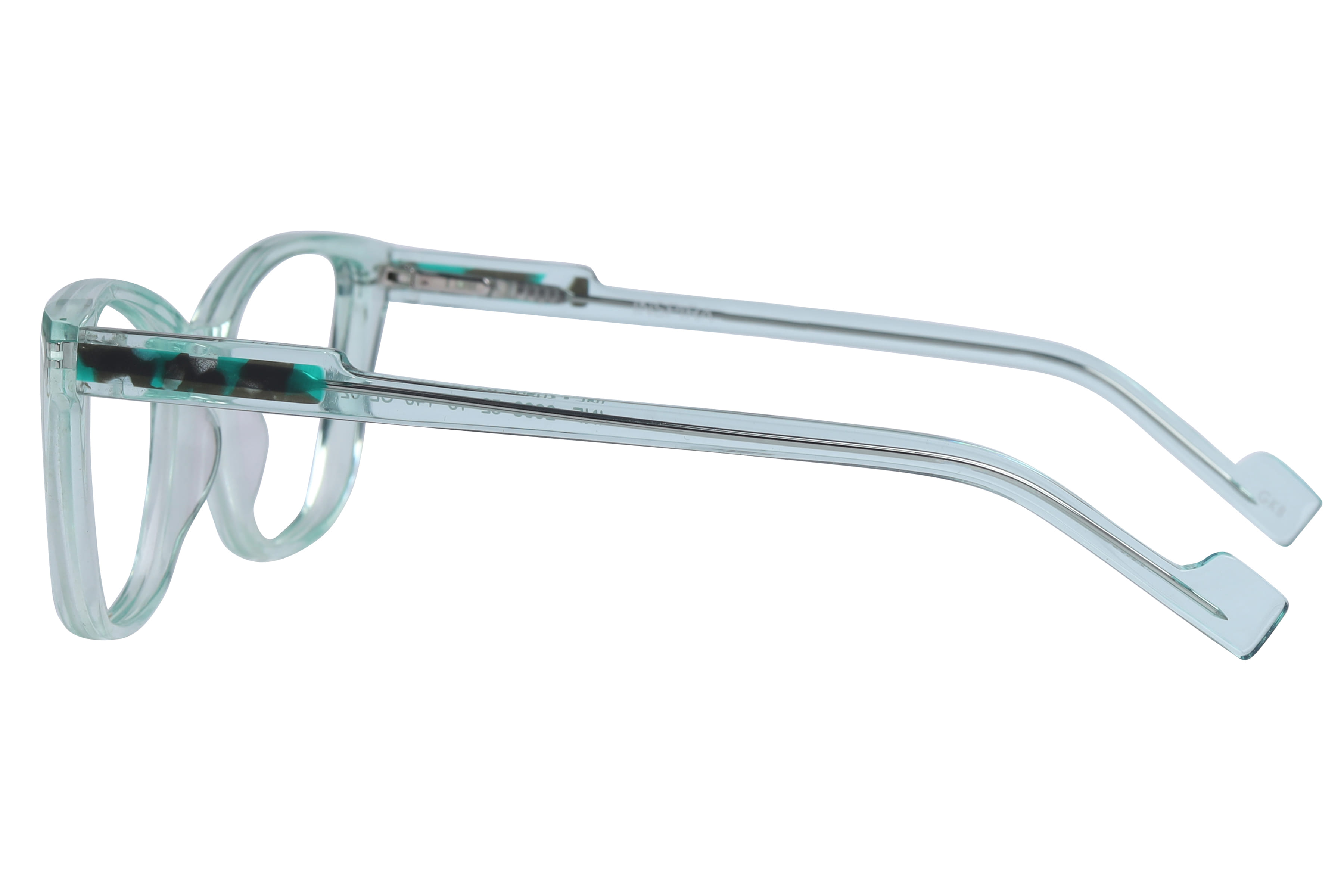 Inspira F2098 Frame Transparent Green Female Full Shell Frame — Transparent Green frame — view 3