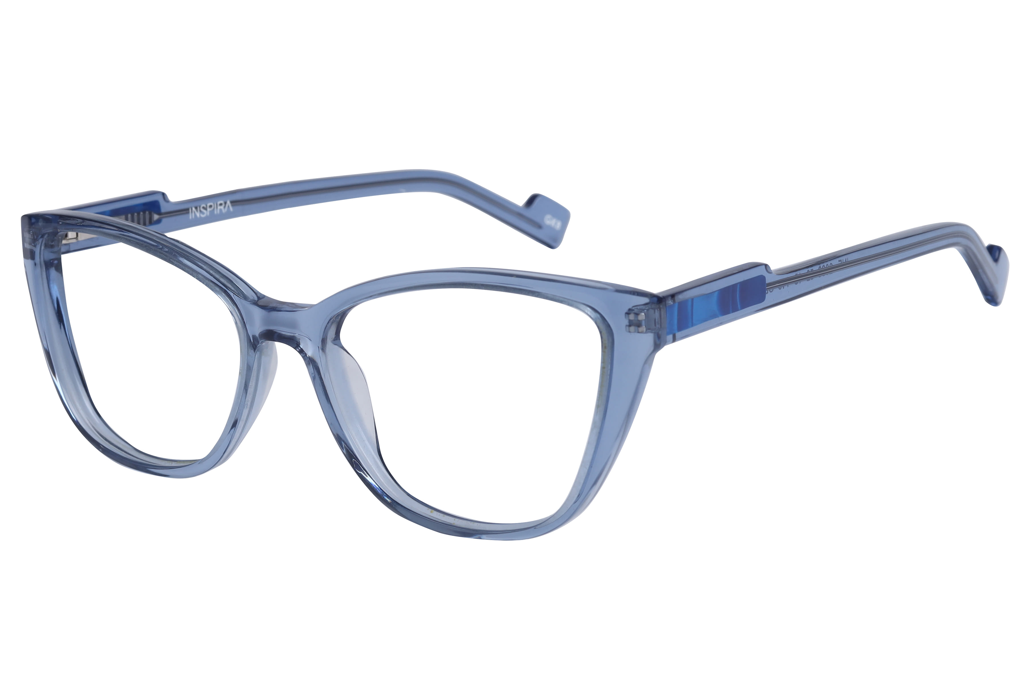 Inspira F2098 Frame Transparent Blue Female Full Shell Frame — Transparent Blue frame — view 1