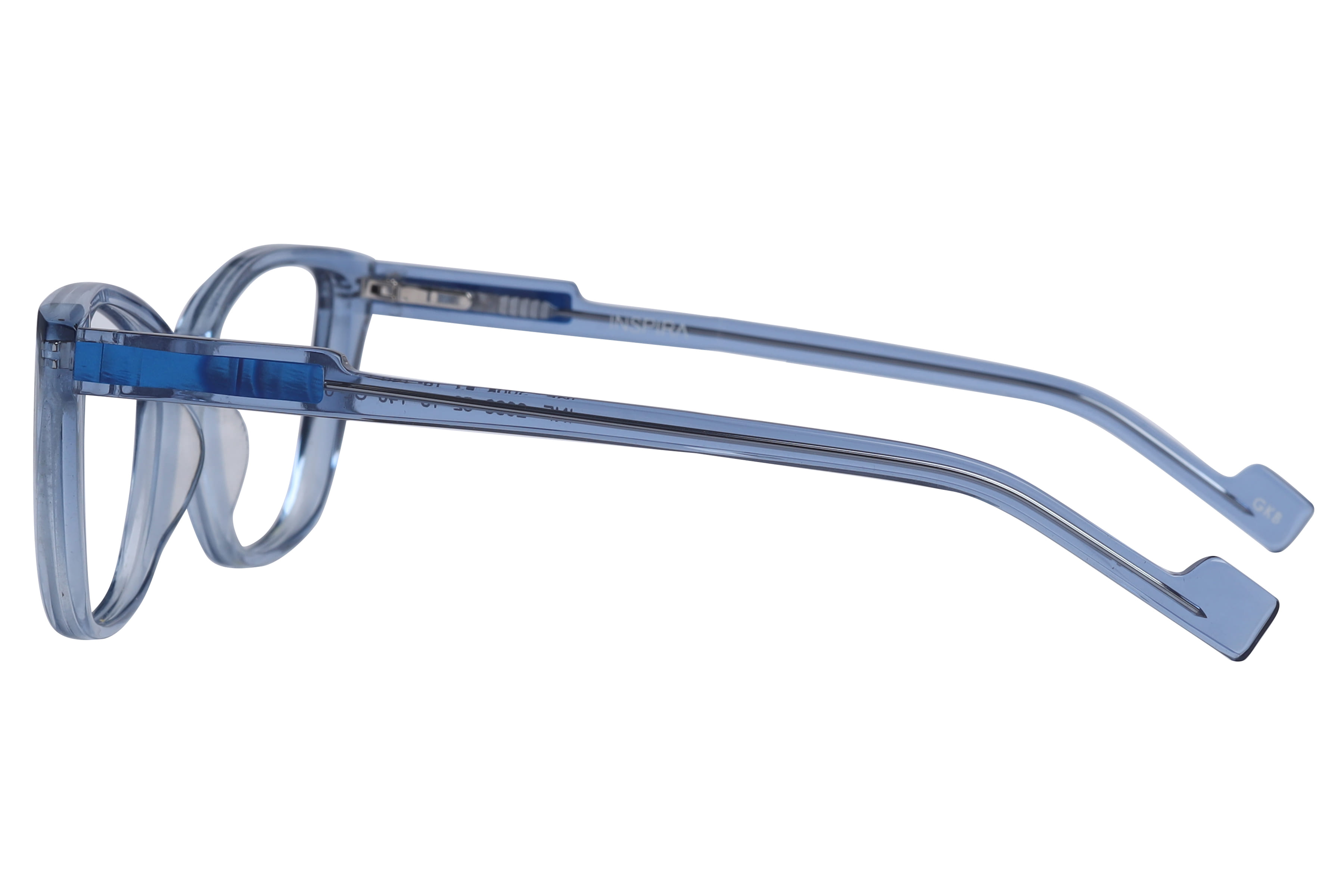 Inspira F2098 Frame Transparent Blue Female Full Shell Frame — Transparent Blue frame — view 3