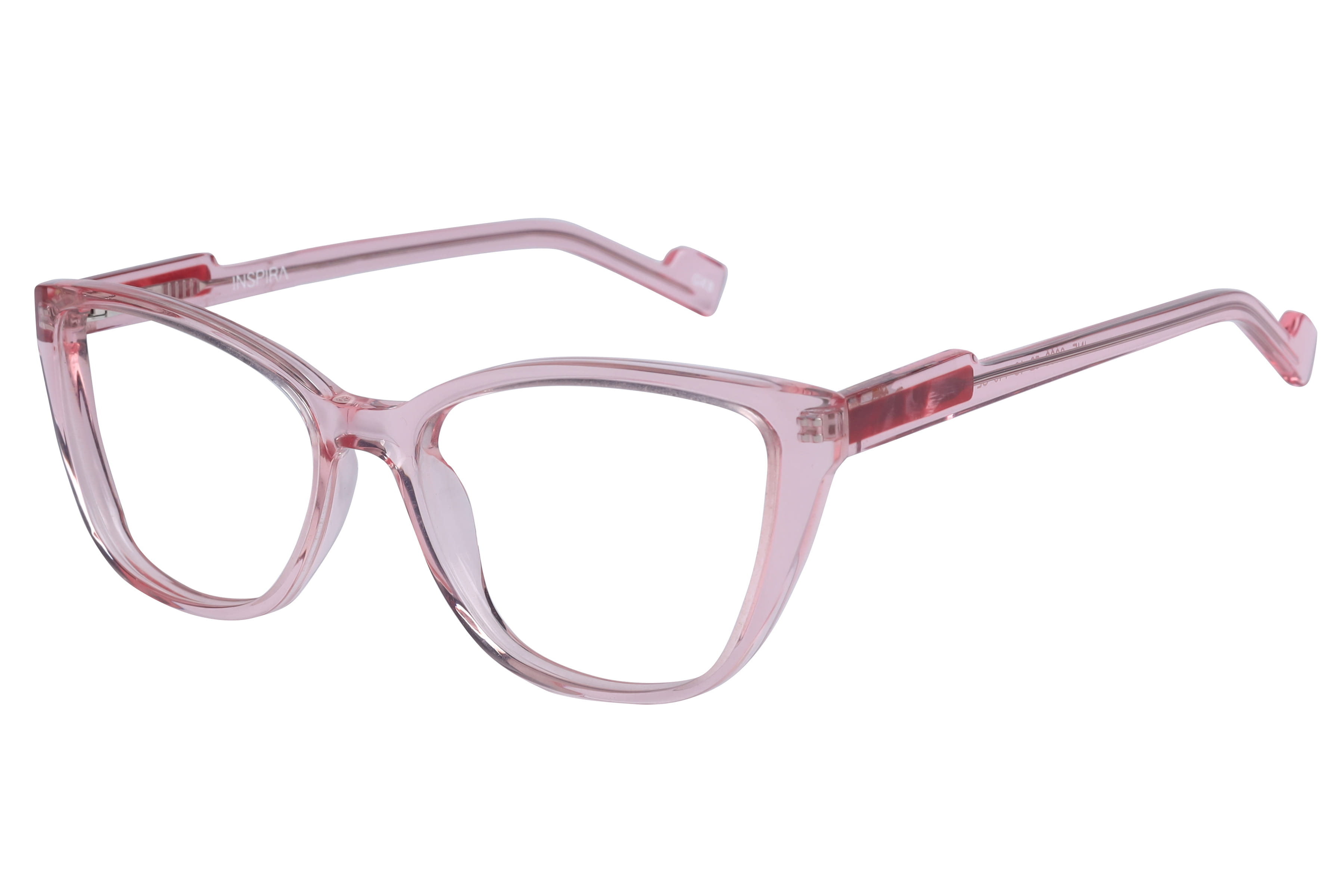 Inspira F2098 Frame Transparent Pink Female Full Shell Frame — Transparent Pink frame — view 1