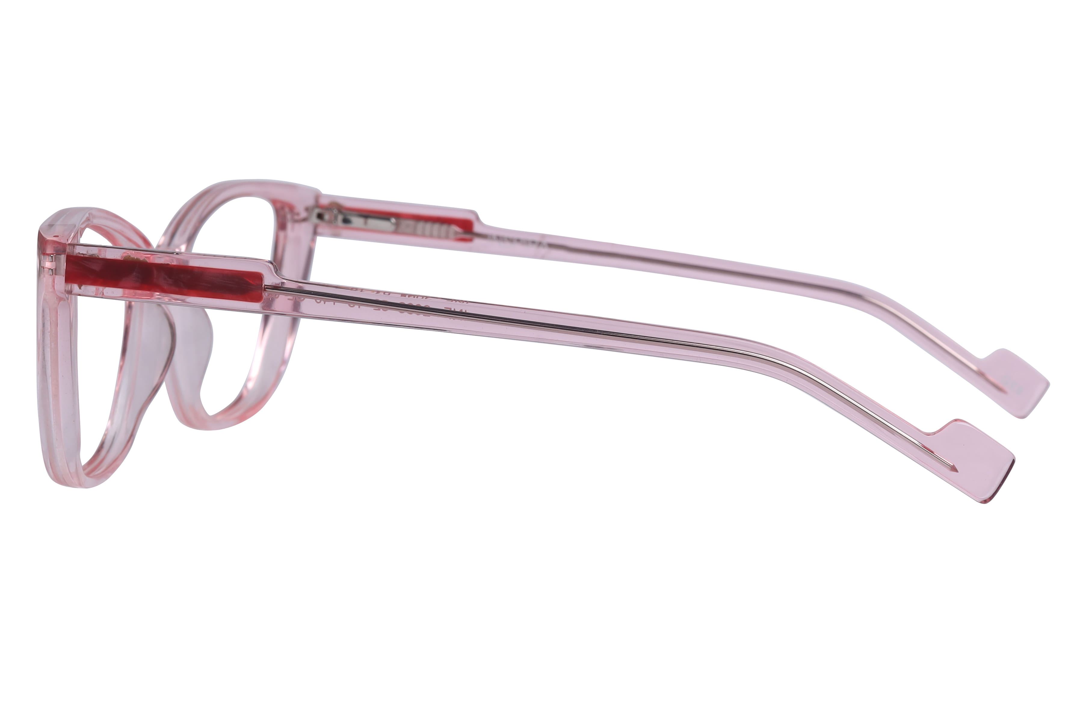 Inspira F2098 Frame Transparent Pink Female Full Shell Frame — Transparent Pink frame — view 3
