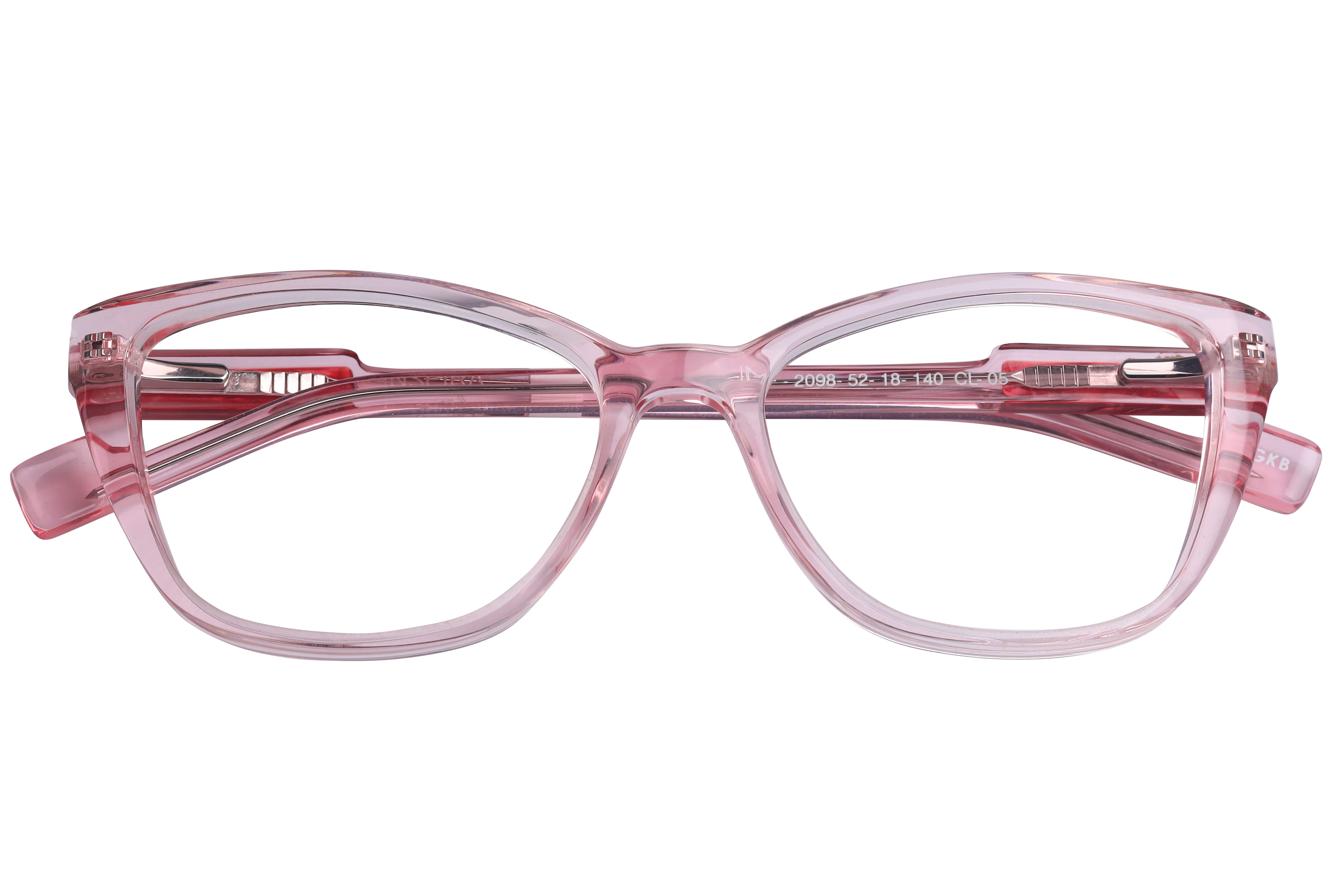 Inspira F2098 Frame Transparent Pink Female Full Shell Frame — Transparent Pink frame — view 4
