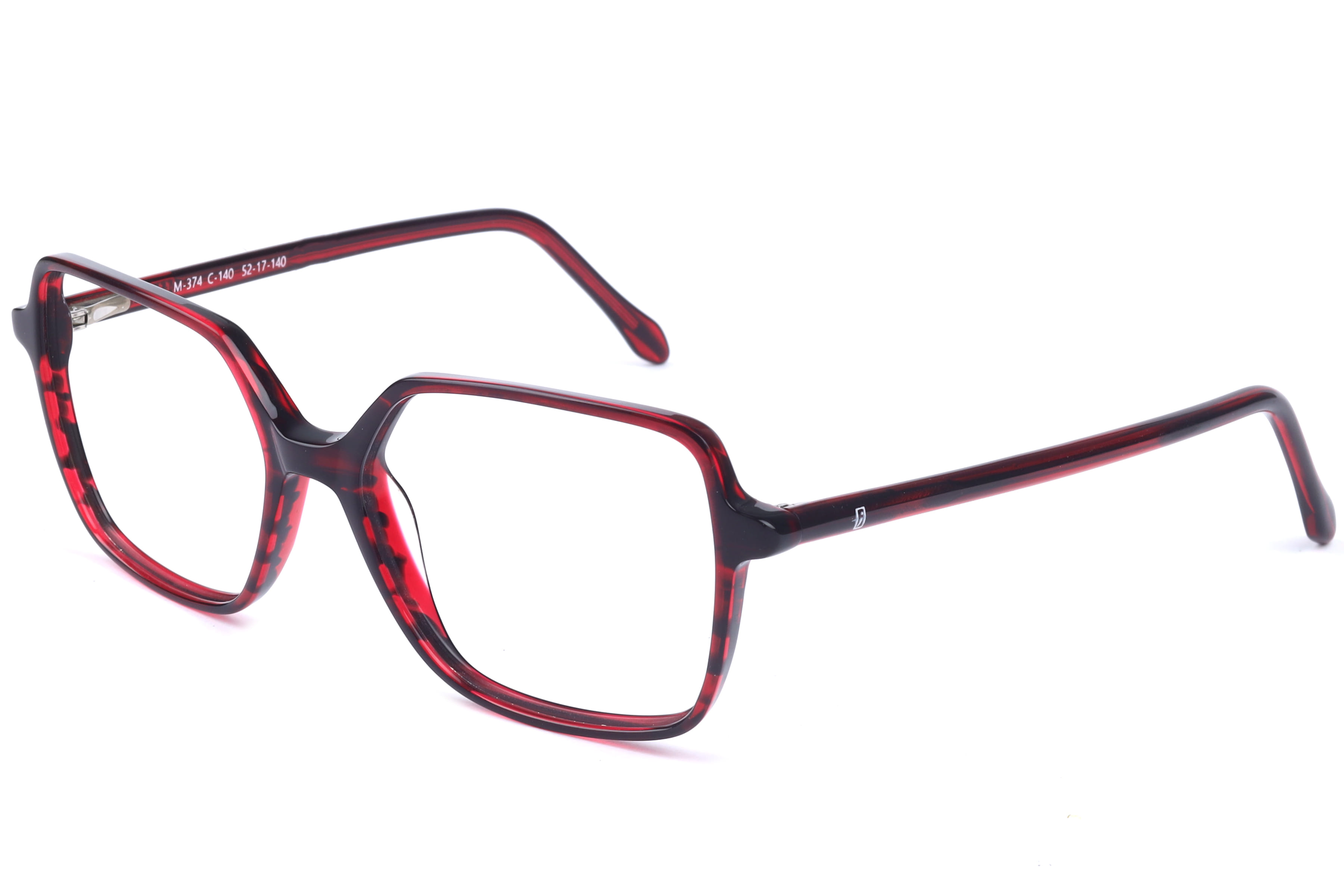 Inspira M-374 Frame Maroon Female Full Shell Frame — Maroon frame — view 1