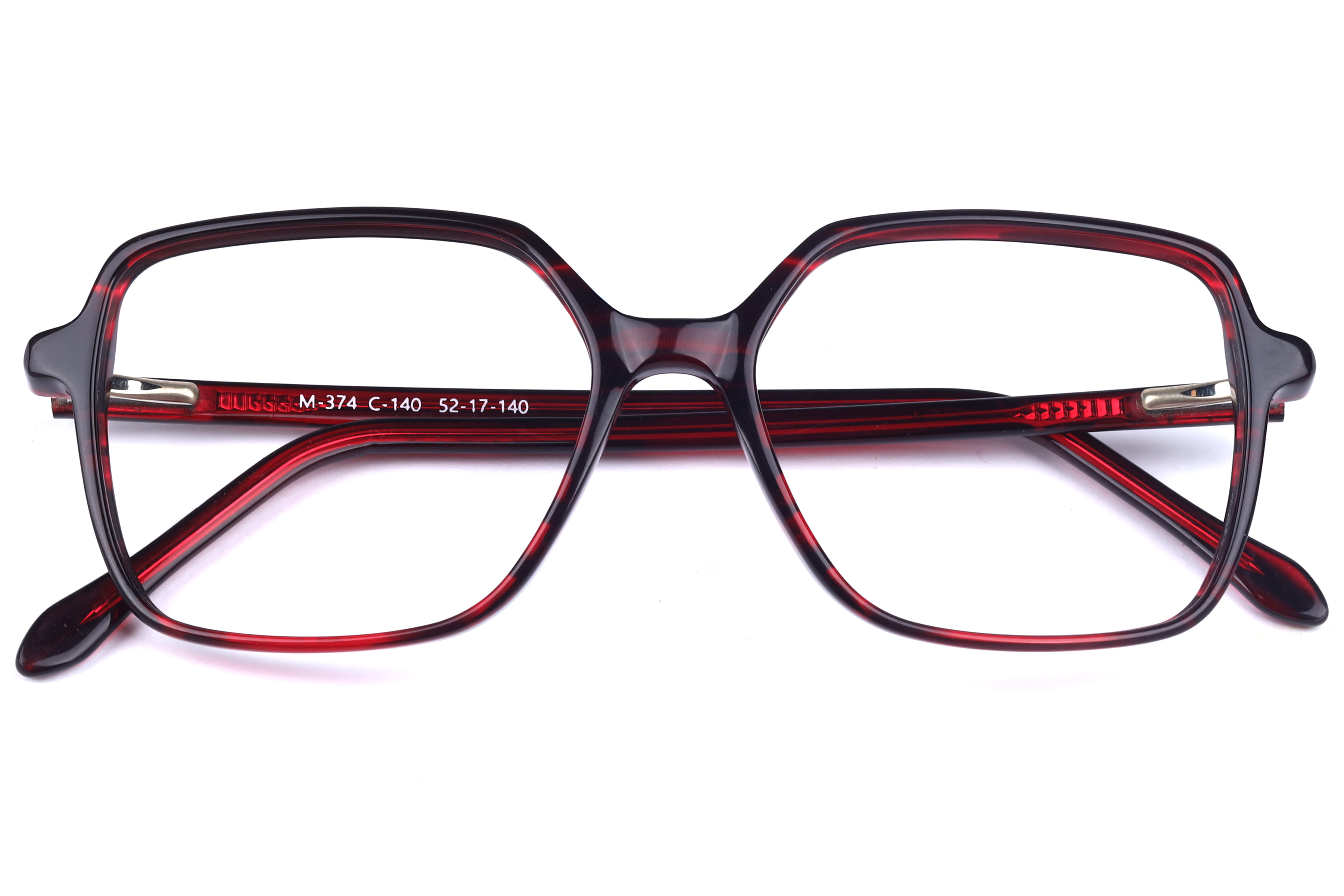 Inspira M-374 Frame Maroon Female Full Shell Frame — Maroon frame — view 4