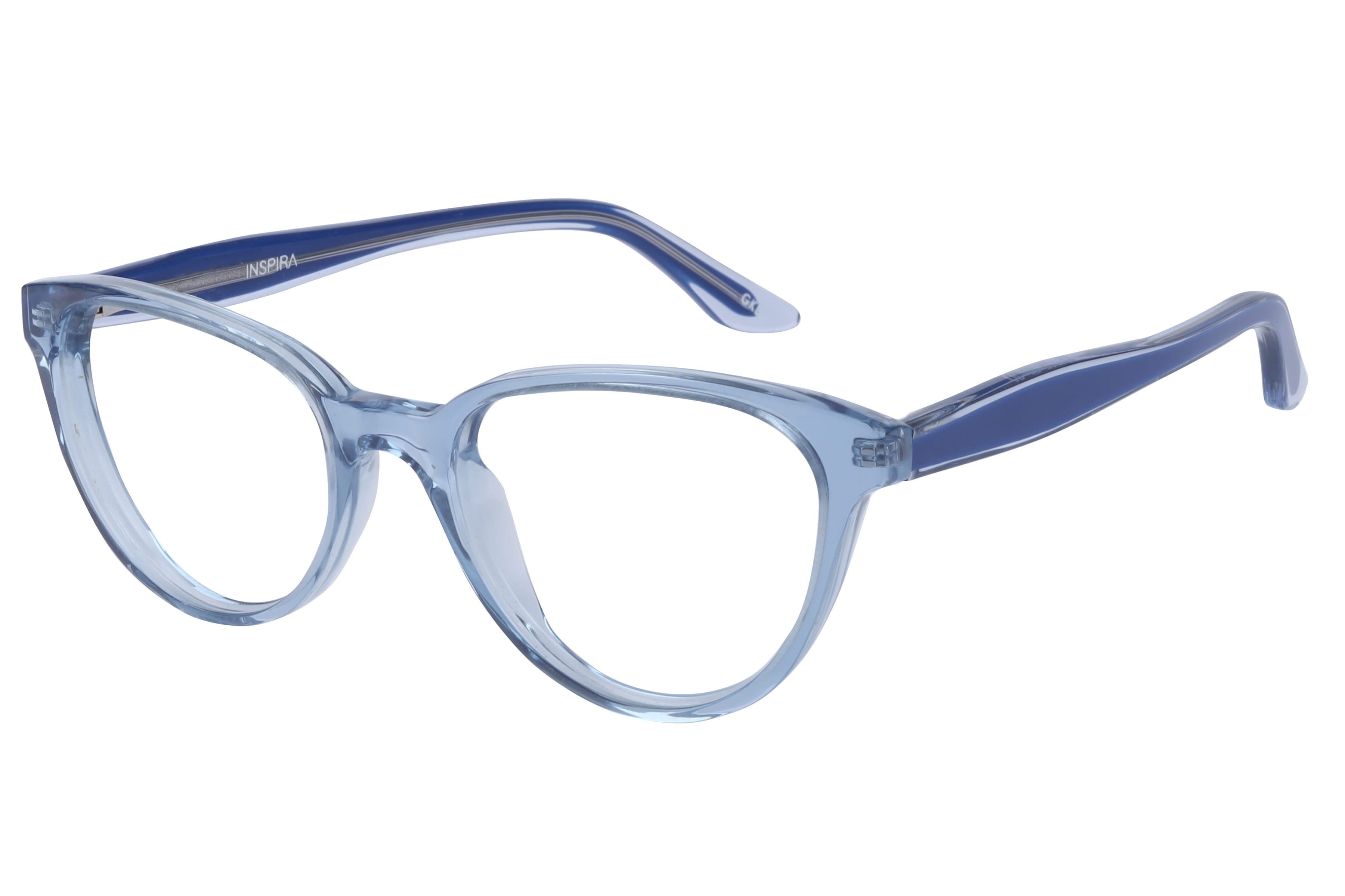 Inspira F2133 Frame Transparent Blue Female Full Shell Frame — Transparent Blue frame — view 1