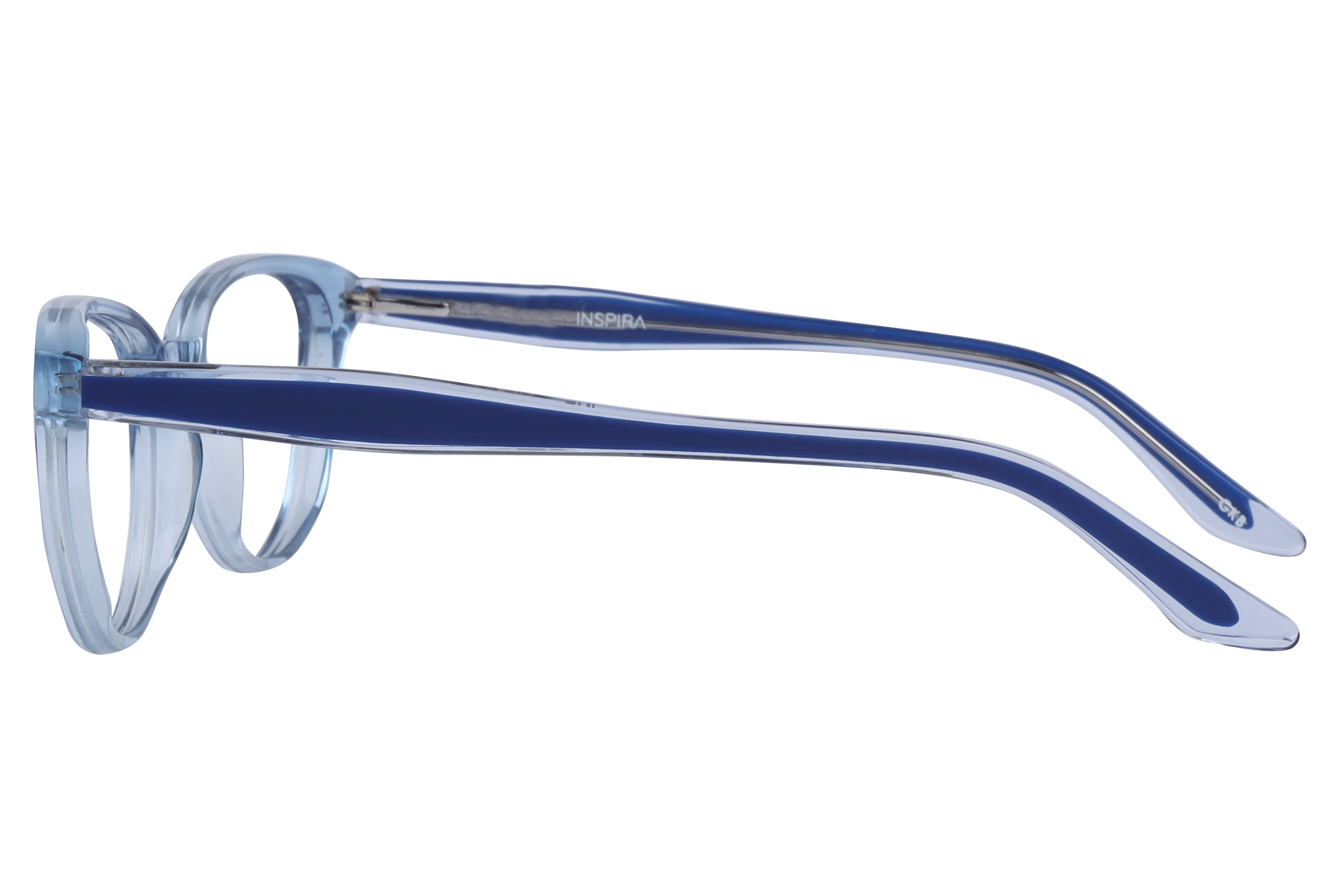 Inspira F2133 Frame Transparent Blue Female Full Shell Frame — Transparent Blue frame — view 3