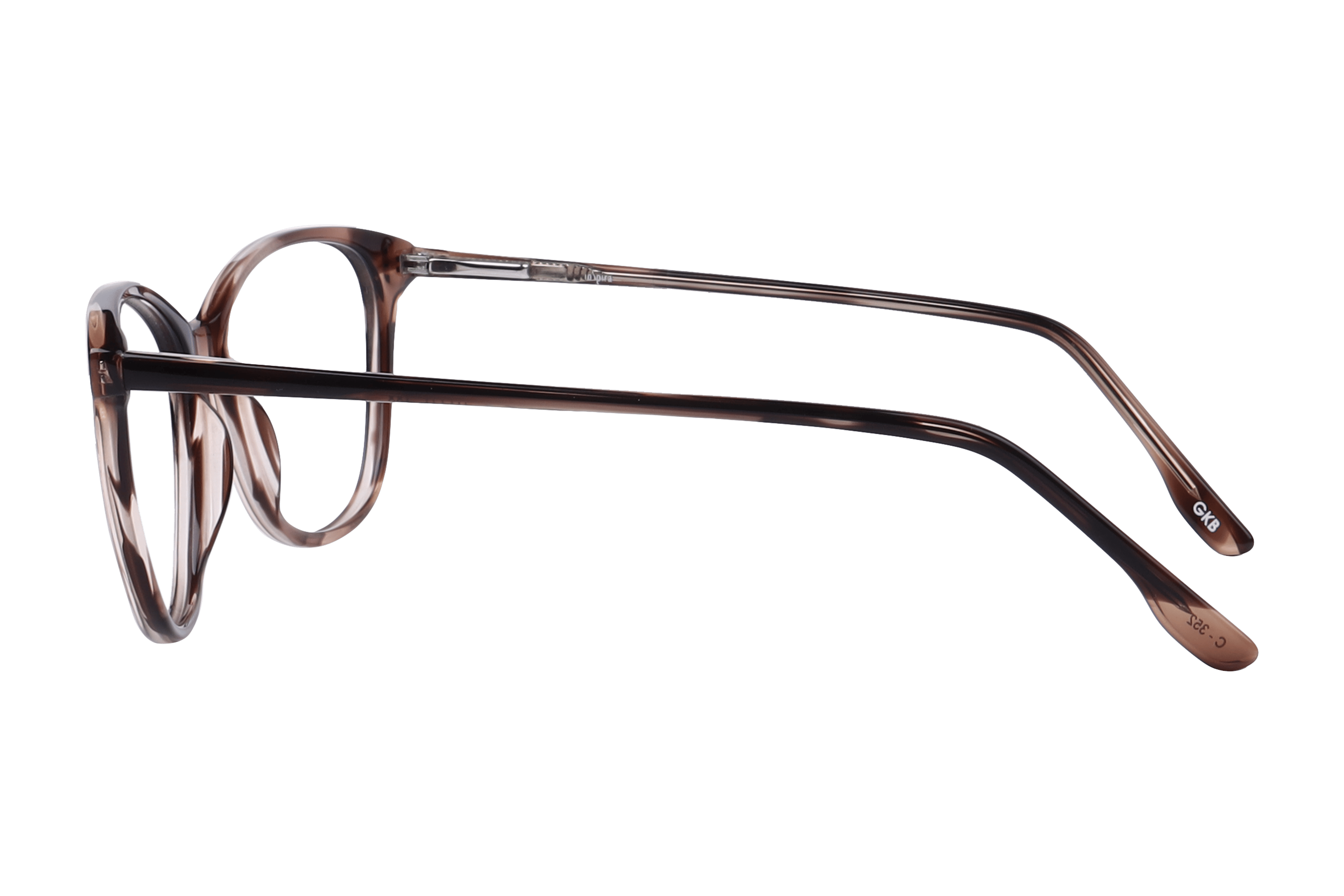 Inspira T-816 Frame Brown Female Full Shell Frame — Brown frame — view 3