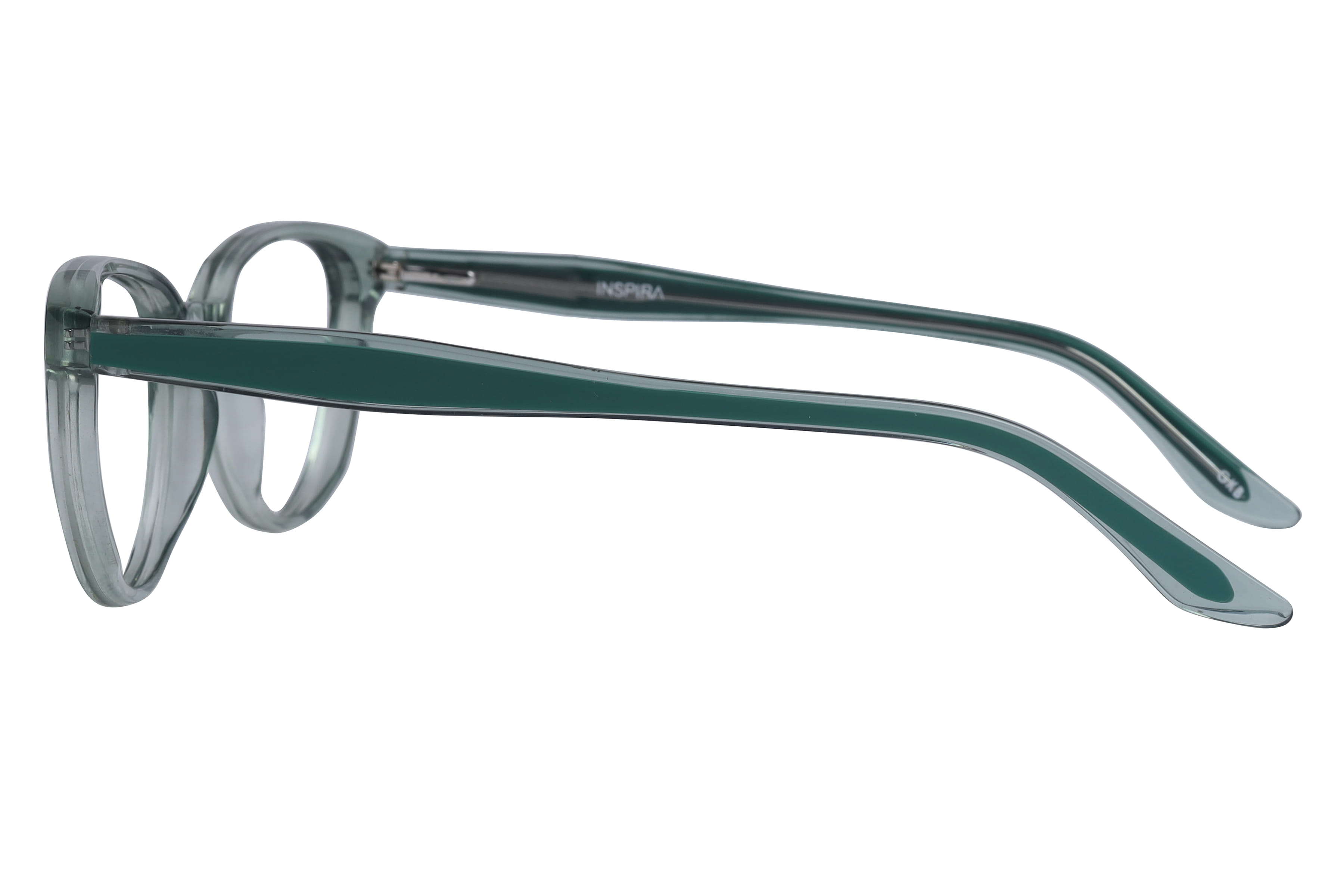 Inspira F2133 Frame Transparent Green Female Full Shell Frame — Transparent Green frame — view 2