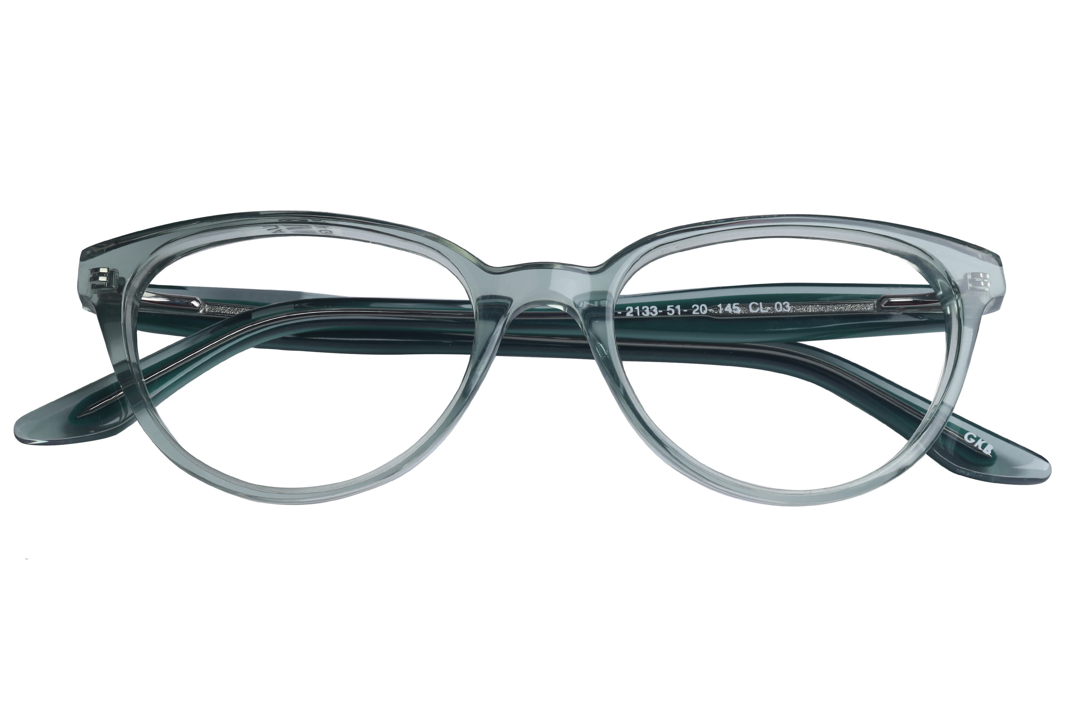 Inspira F2133 Frame Transparent Green Female Full Shell Frame — Transparent Green frame — view 3