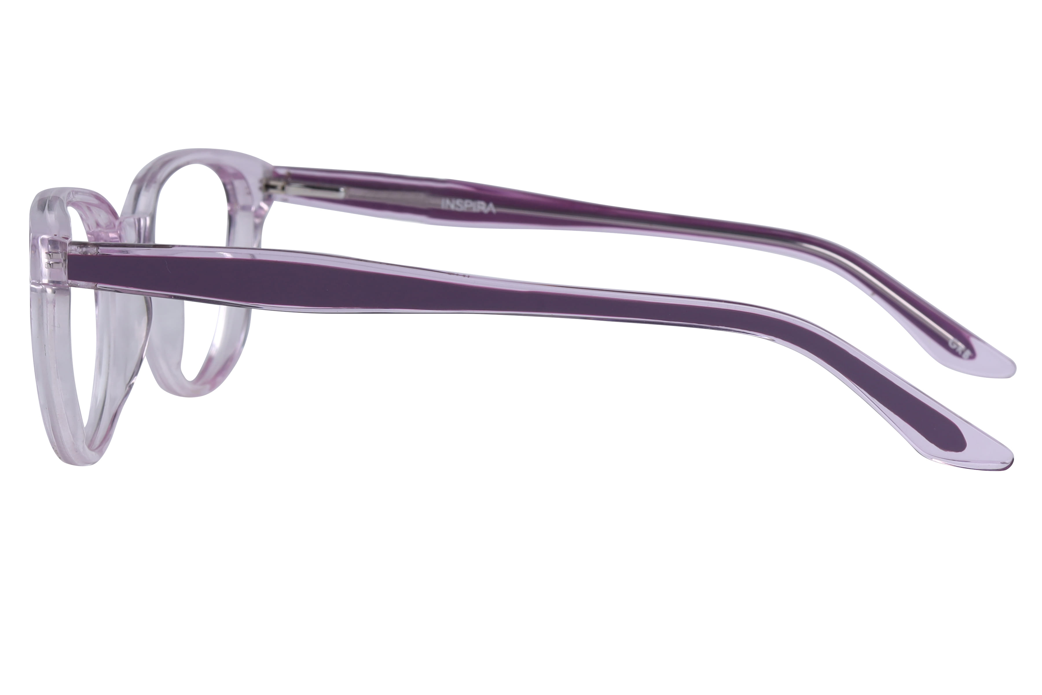 Inspira F2133 Frame Transparent Purple Female Full Shell Frame — Transparent Purple frame — view 3