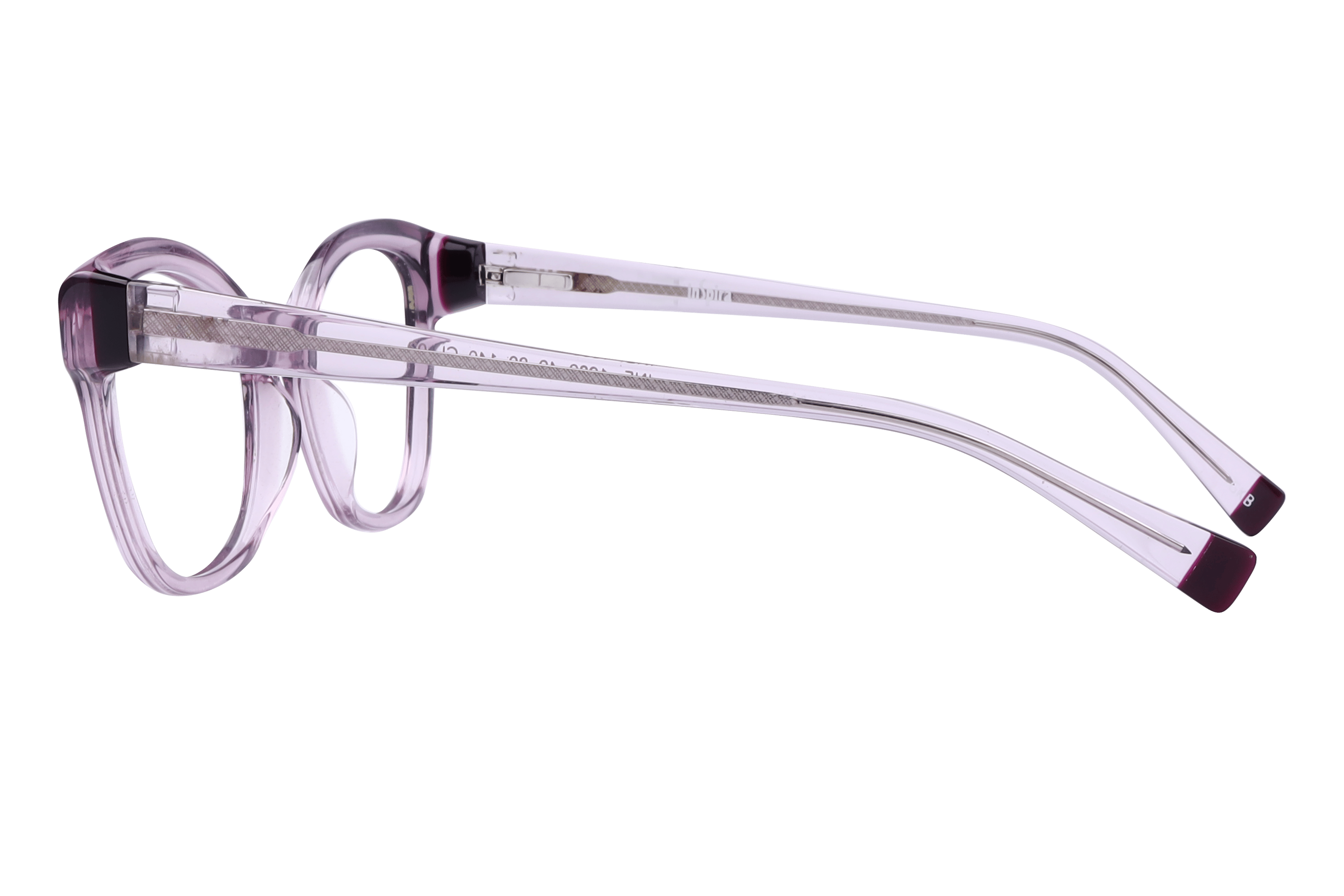 Inspira F1989 Frame Transparent Violet Female Full Shell Frame — Transparent Violet frame — view 3