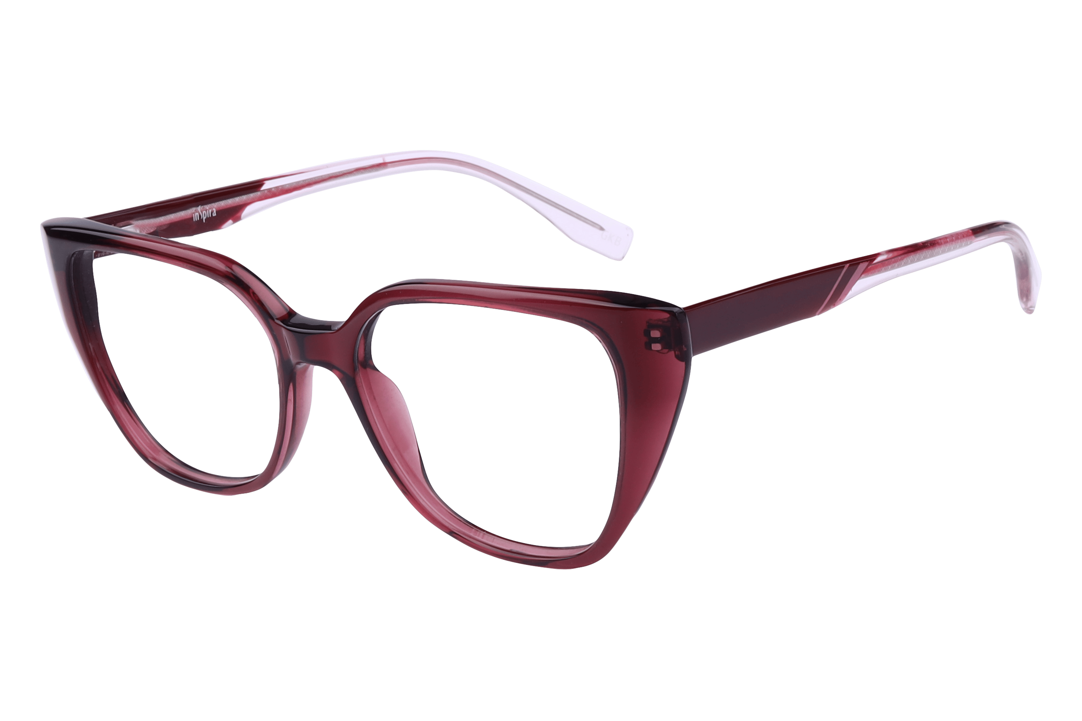 Inspira F2008 Frame Transparent Pink Female Full Shell — Transparent Pink frame