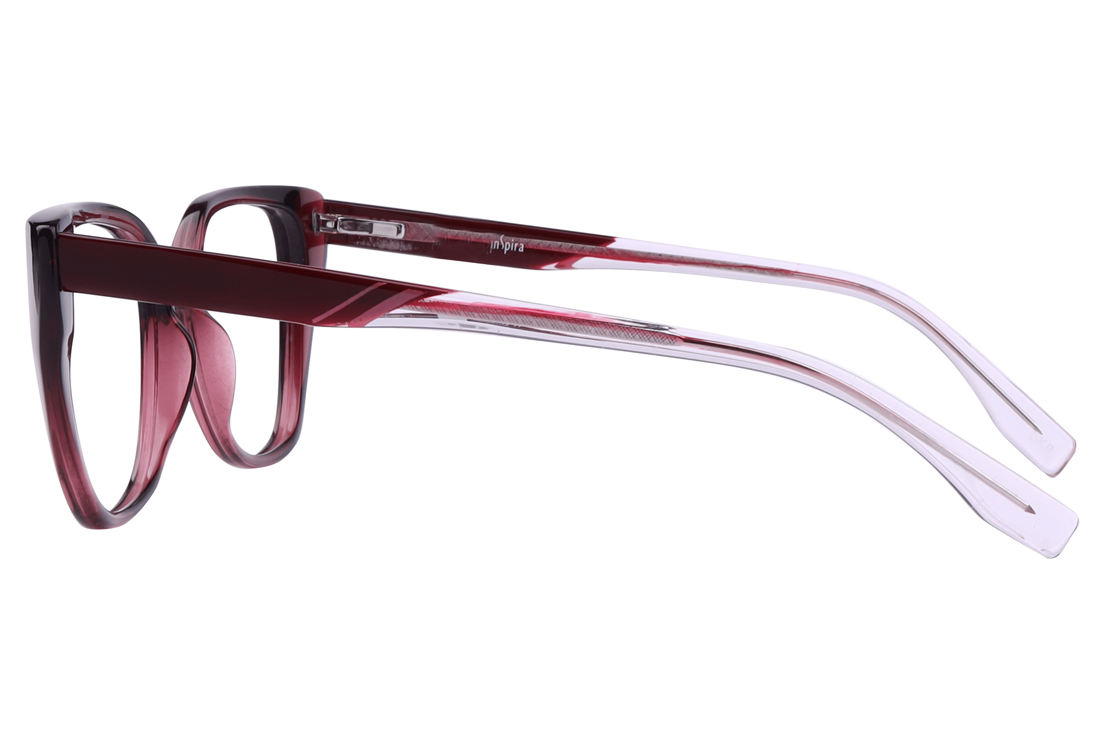 Inspira F2008 Frame Transparent Pink Female Full Shell Frame — Transparent Pink frame — view 3