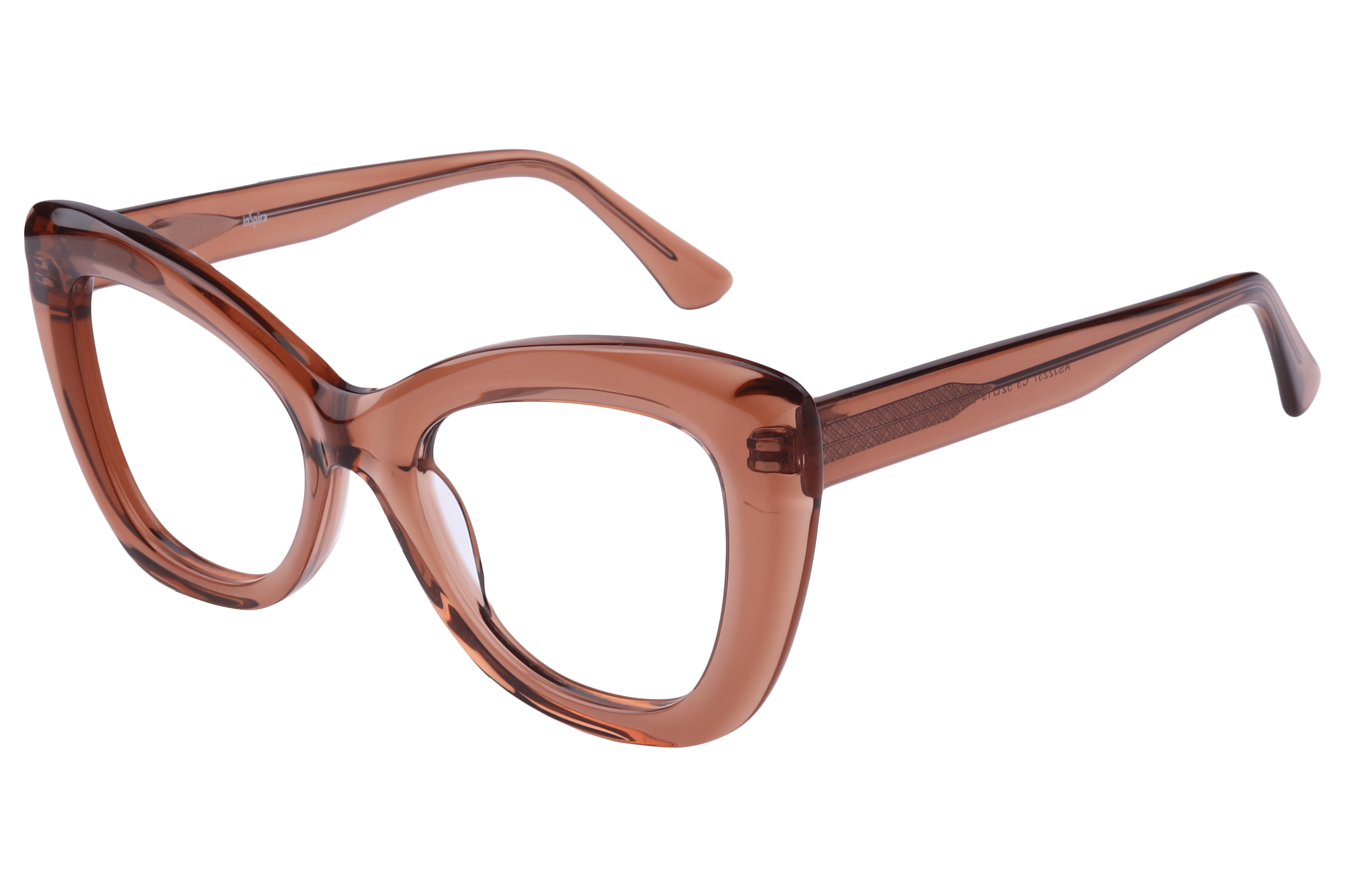 Inspira ASJ2237 Frame Transparent Brown Female Full Shell — Transparent Brown frame