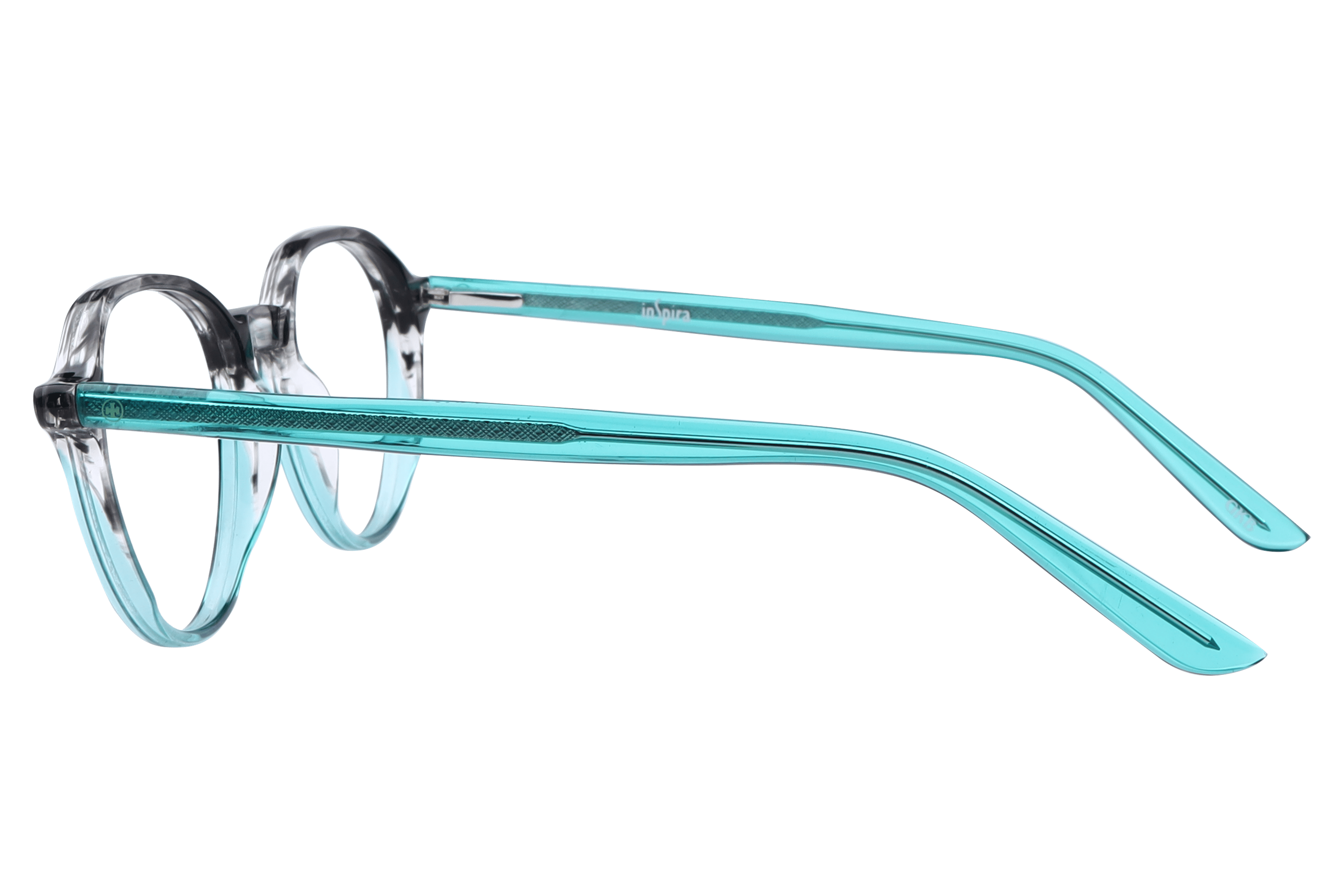 Inspira F2046 Frame Transparent Green Female Full Shell Frame — Transparent Green frame — view 3