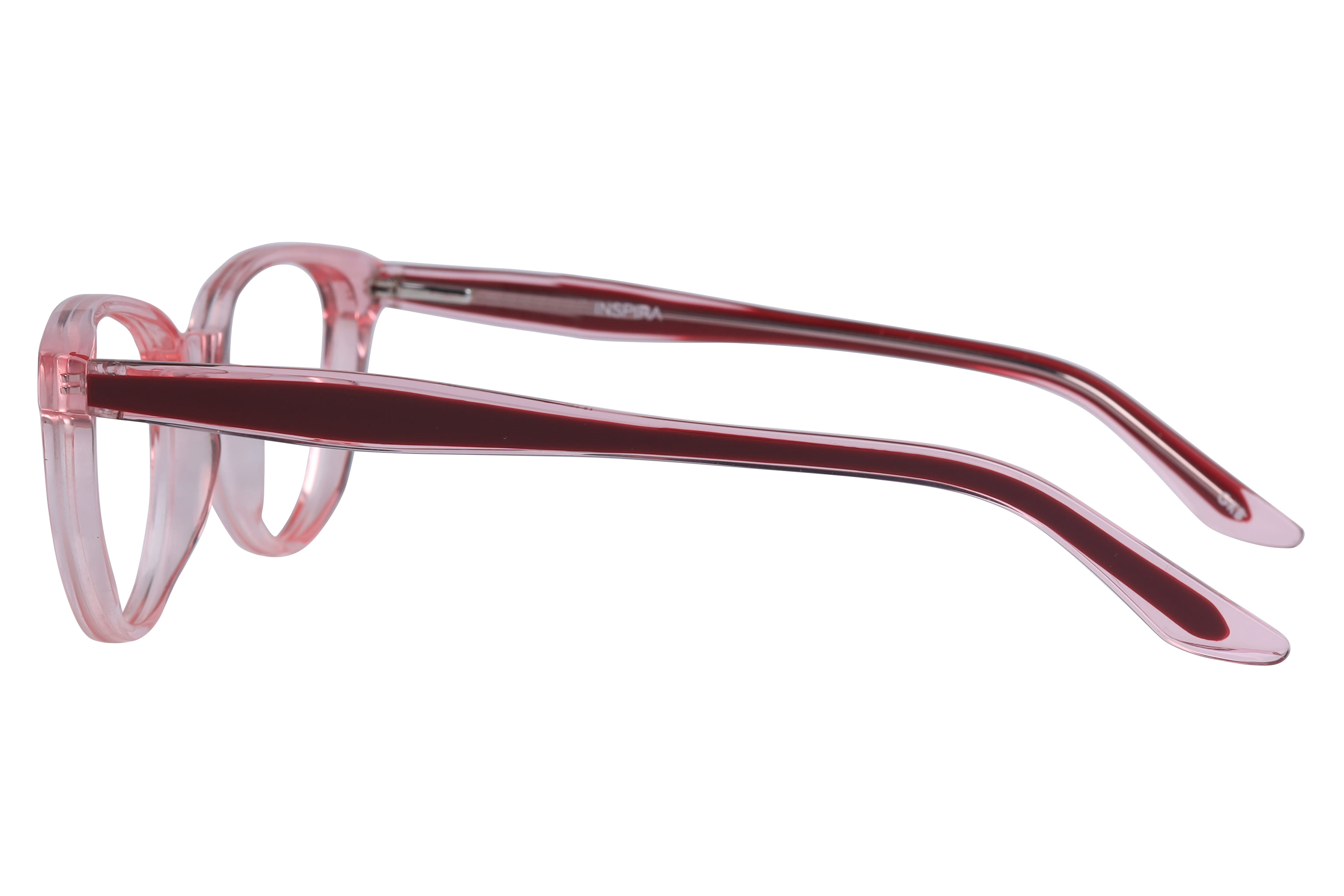 Inspira F2133 Frame Transparent Pink Female Full Shell Frame — Transparent Pink frame — view 3