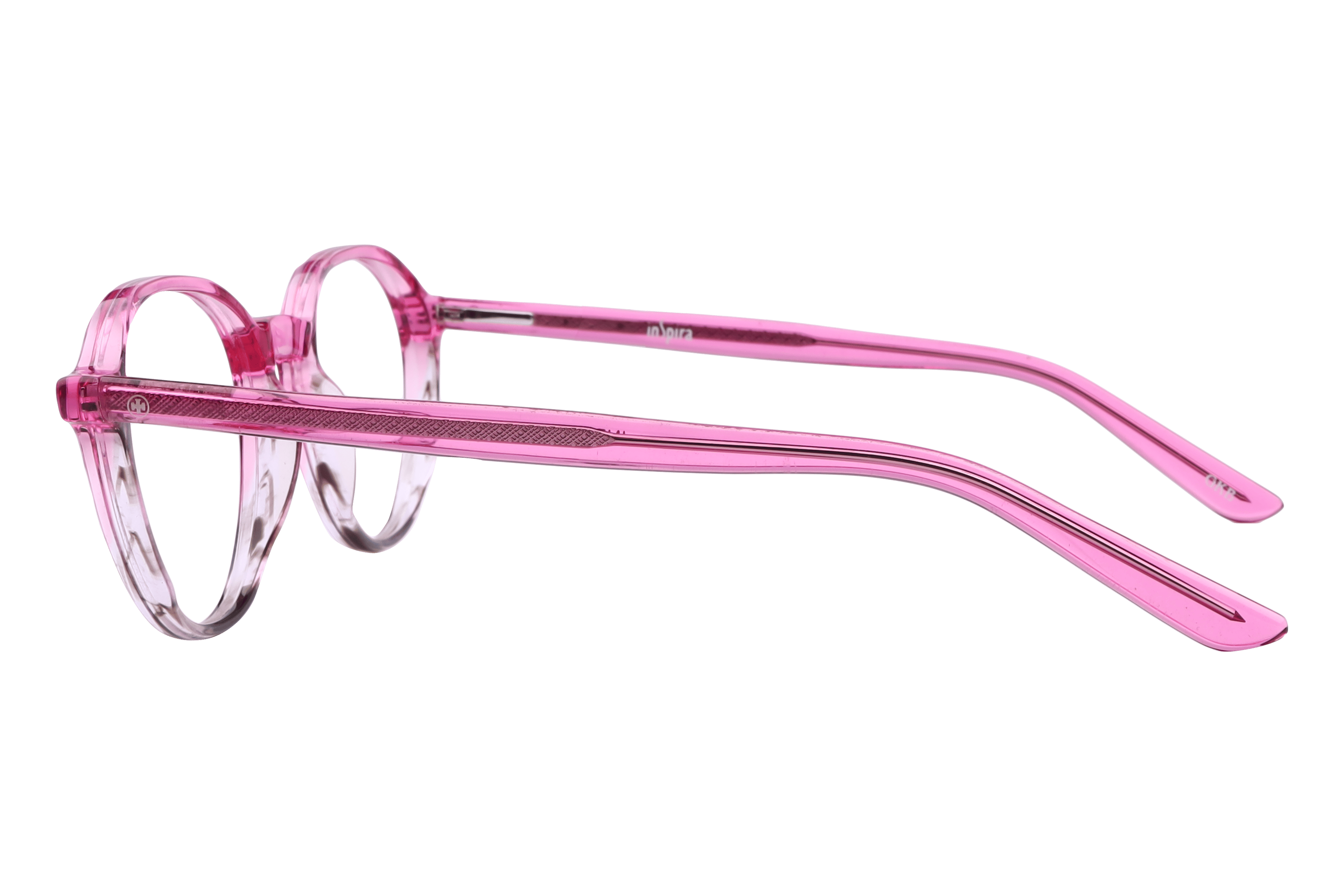 Inspira F2046 Frame Transparent Pink Female Full Shell Frame — Transparent Pink frame — view 3