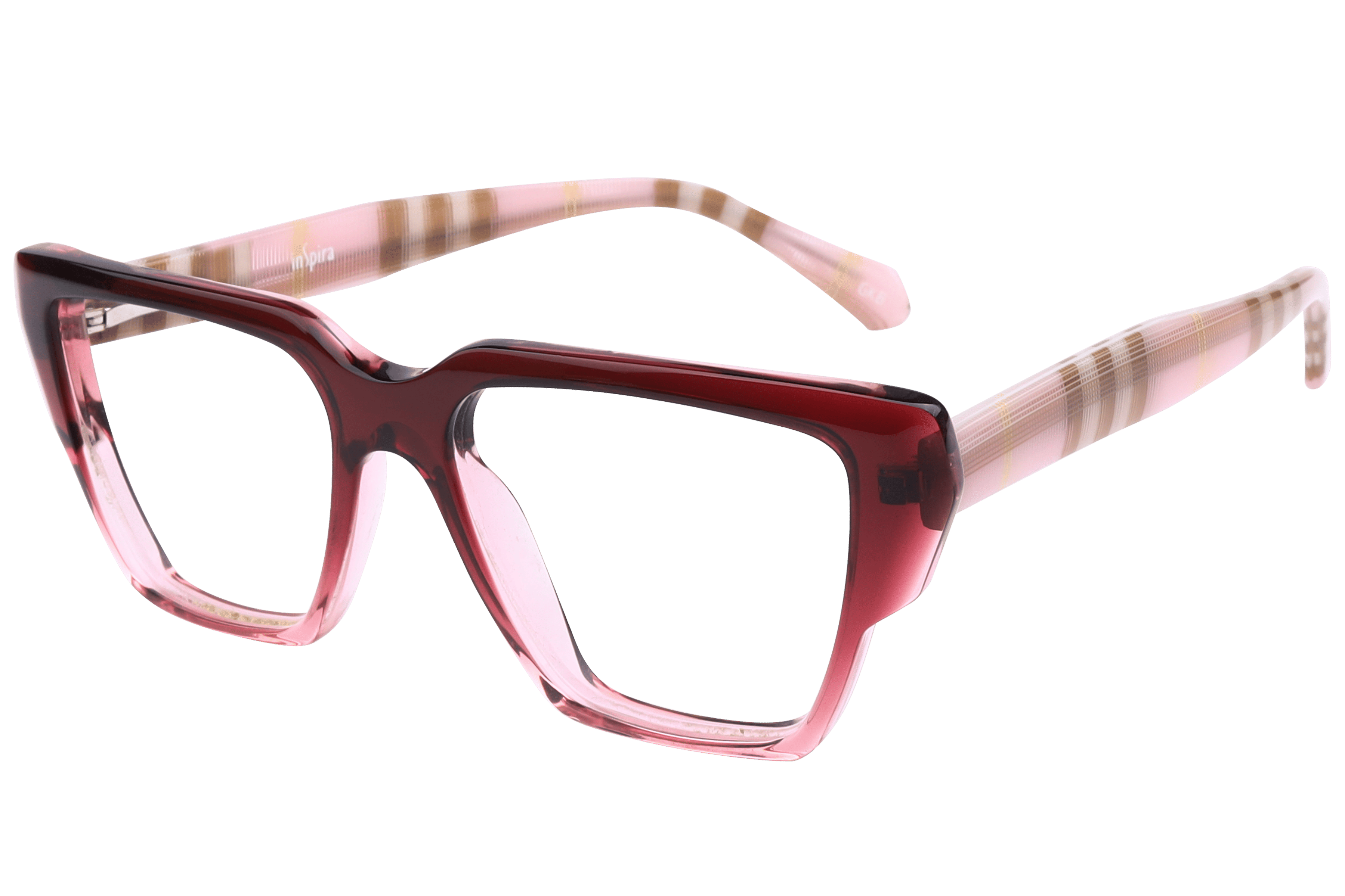 Inspira F2039 Frame Transparent Maroon Female Full Shell — Transparent Maroon frame
