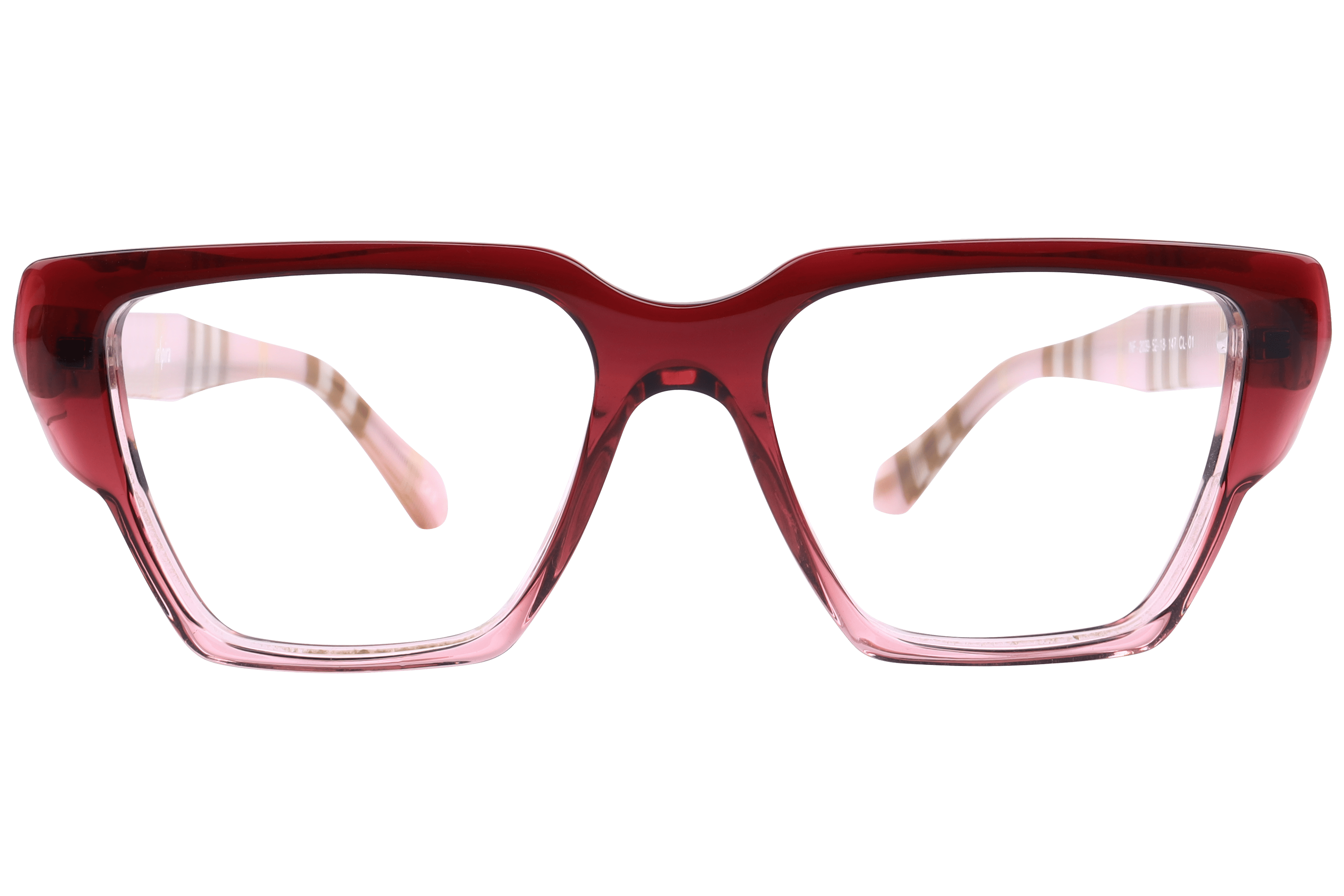 Inspira F2039 Frame Transparent Maroon Female Full Shell Frame — Transparent Maroon frame — view 2