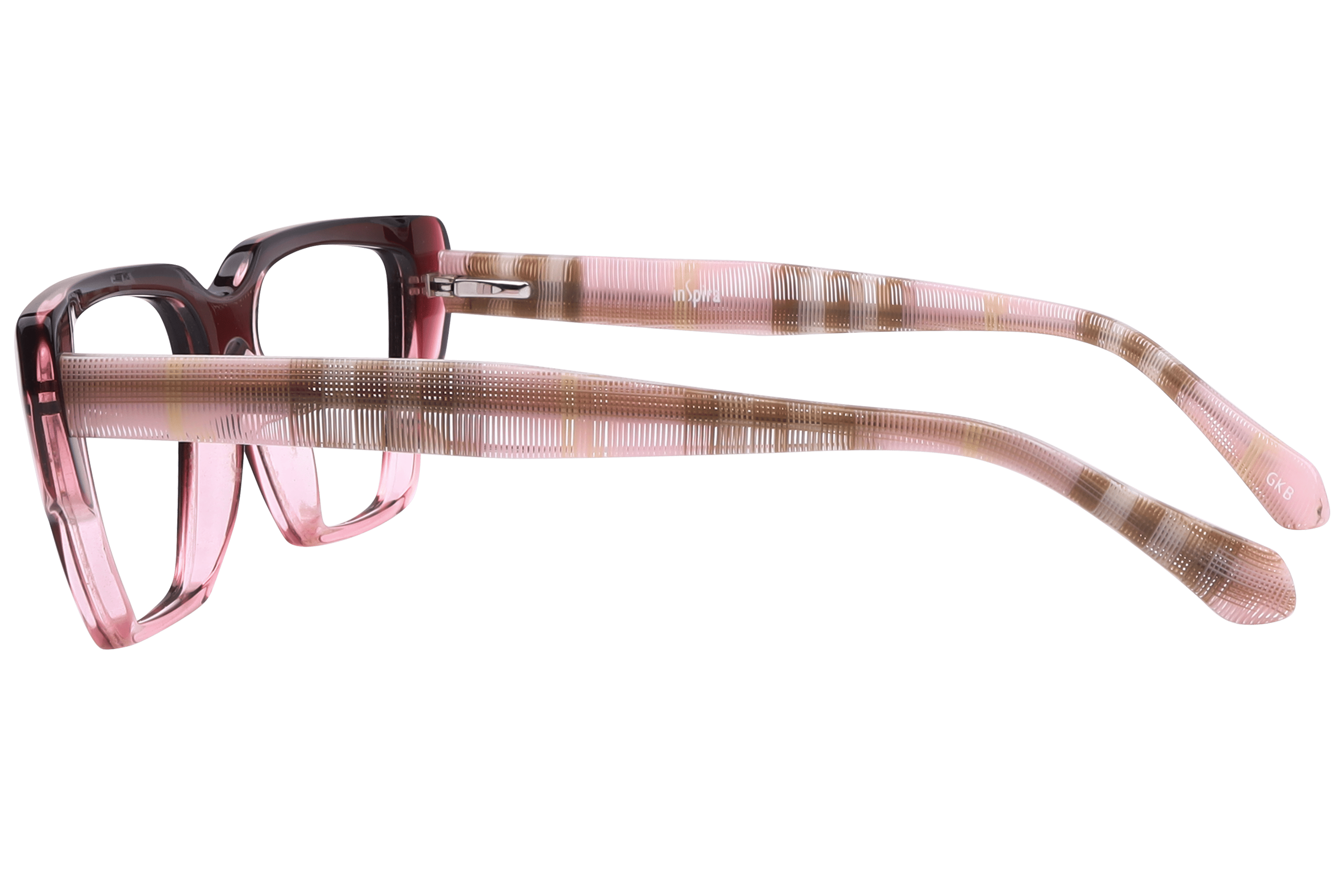Inspira F2039 Frame Transparent Maroon Female Full Shell Frame — Transparent Maroon frame — view 3