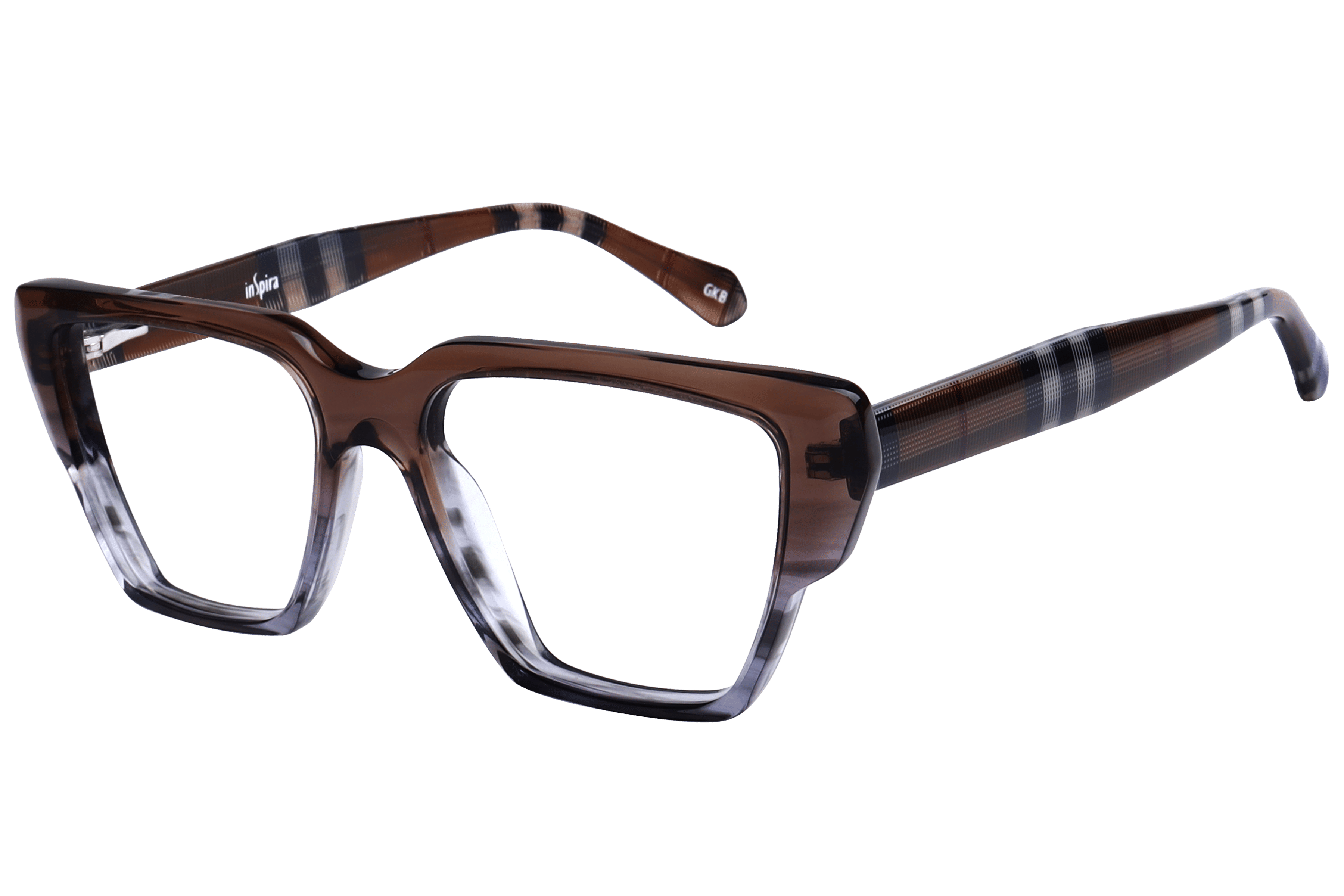 Inspira F2039 Frame Transparent Brown Female Full Shell — Transparent Brown frame