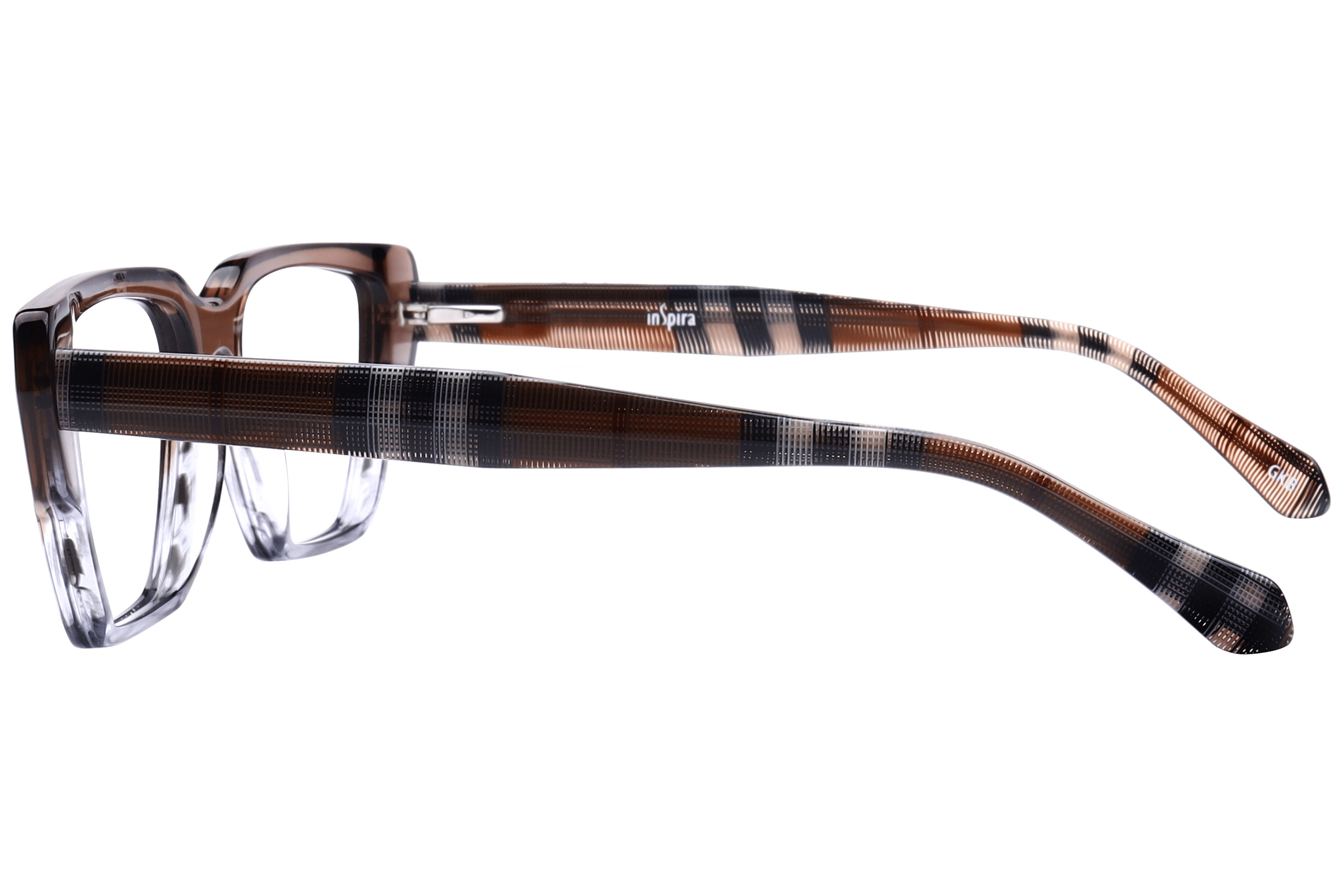 Inspira F2039 Frame Transparent Brown Female Full Shell Frame — Transparent Brown frame — view 3