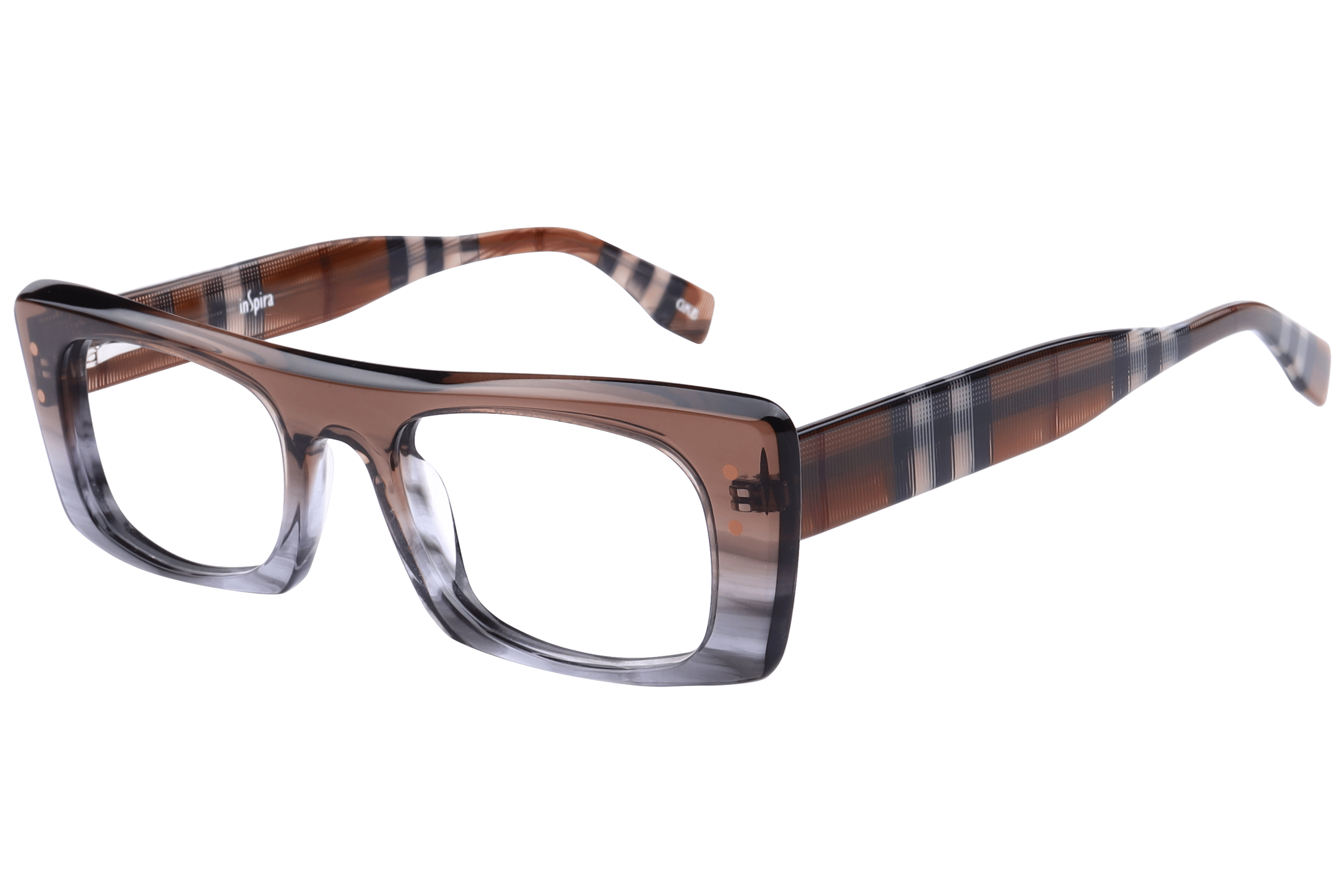 Inspira F2040 Frame Transparent Brown Female Full Shell — Transparent Brown frame